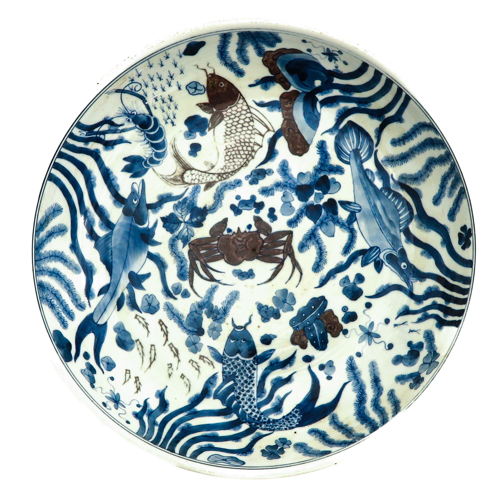 A Plate Decorated with Sea Creatures (1 of 6)