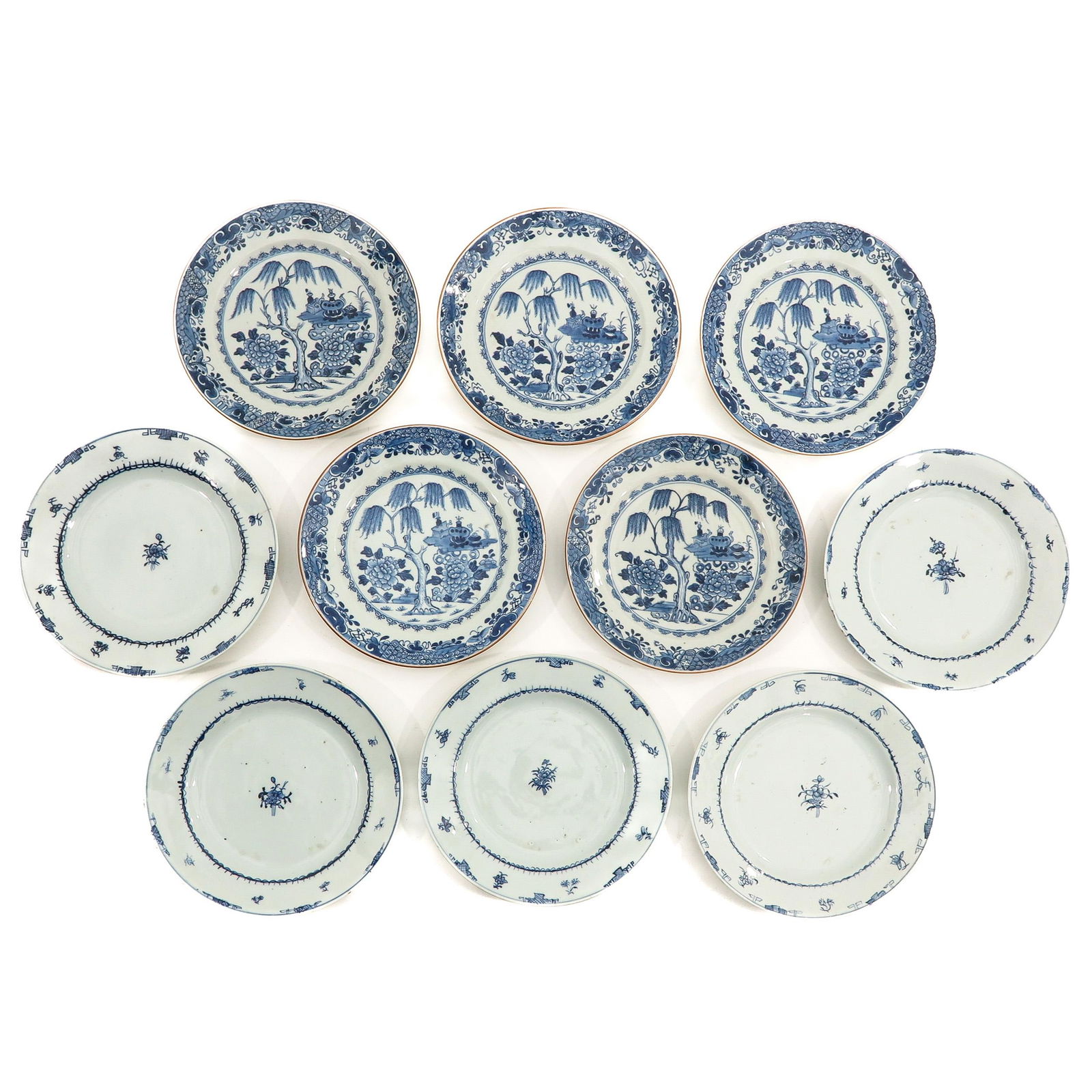 A Collection of 10 Blue and White Plates (1 of 10)