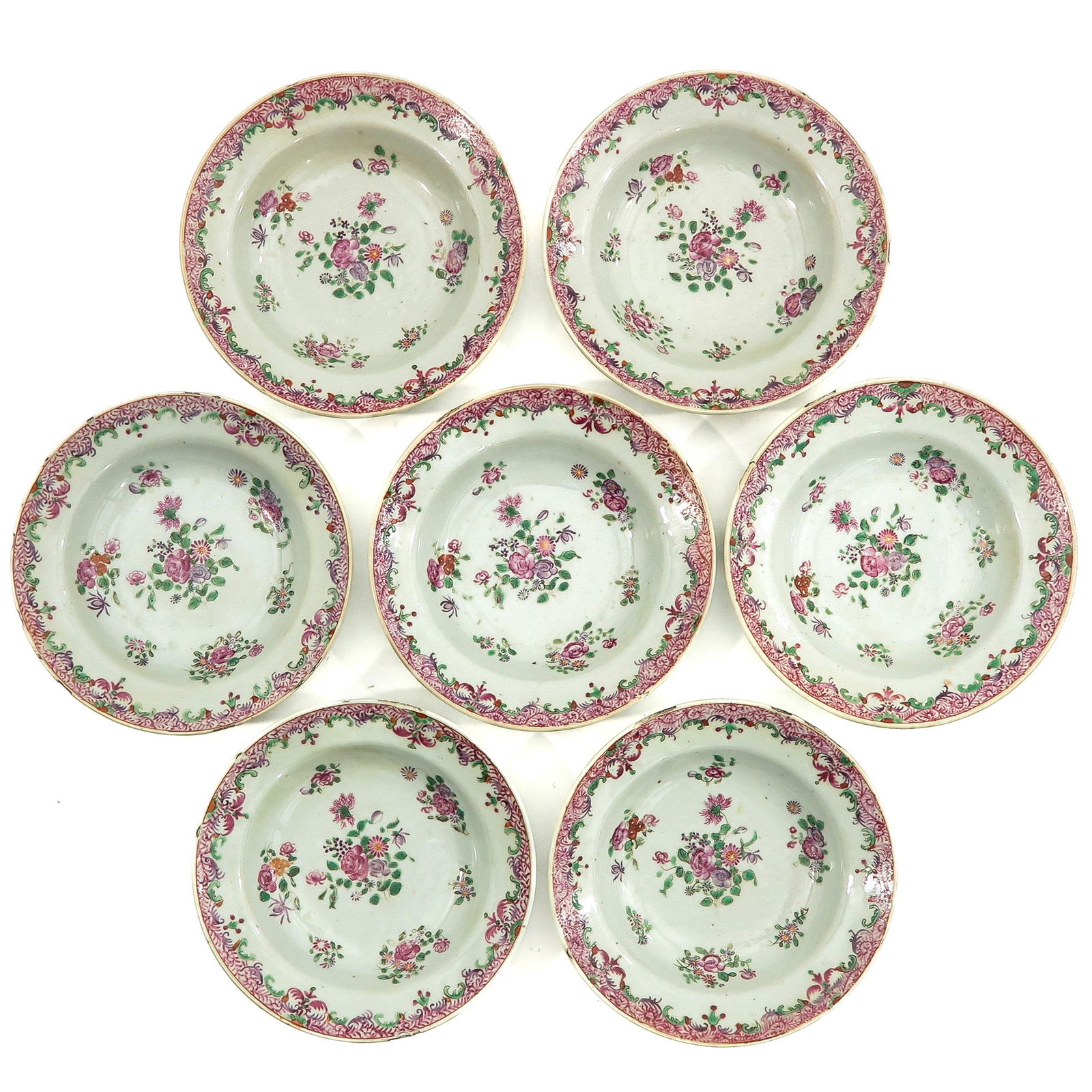 A Series of 7 Small Famille Rose Plates (1 of 10)