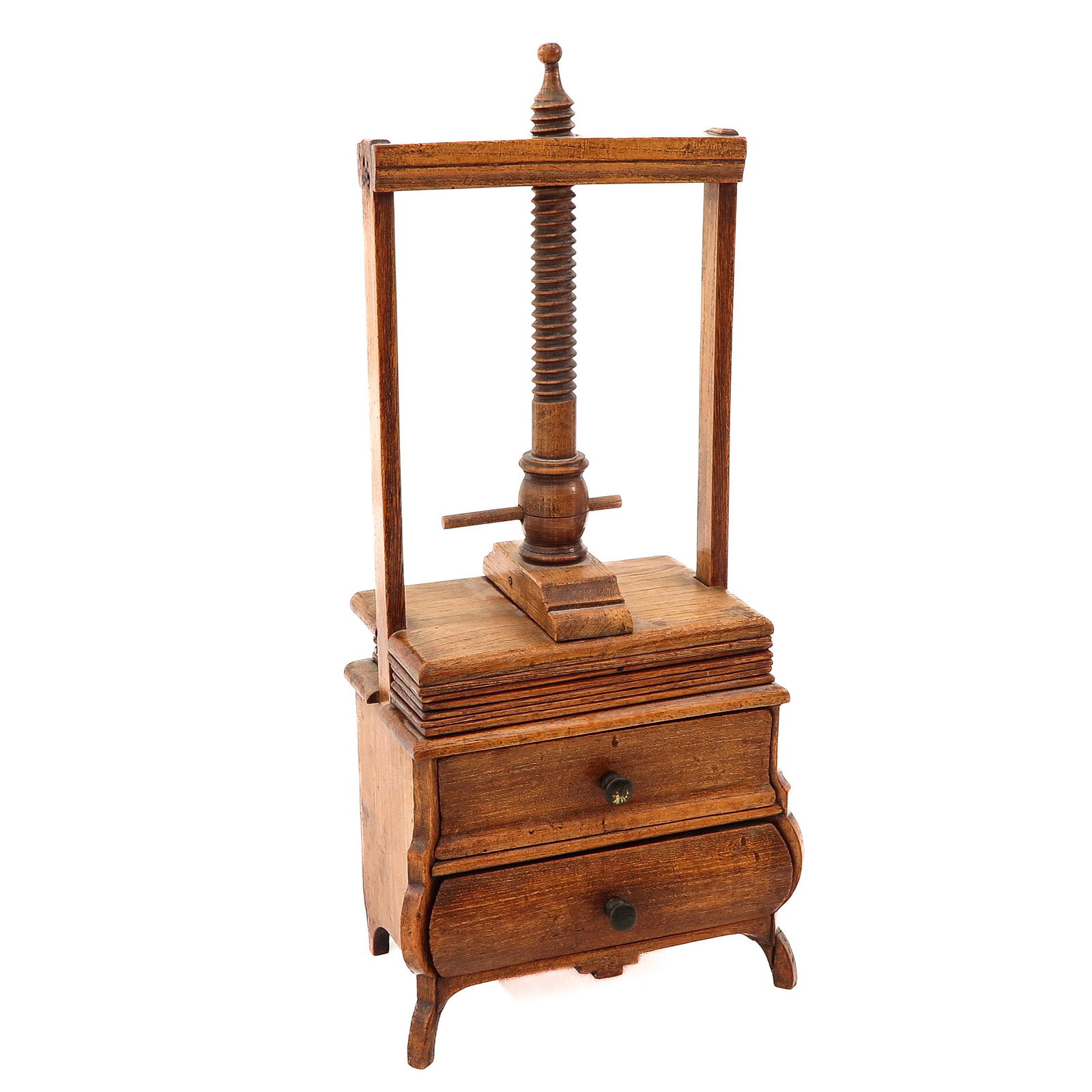 A 19th Century Miniature Linen Press (1 of 7)
