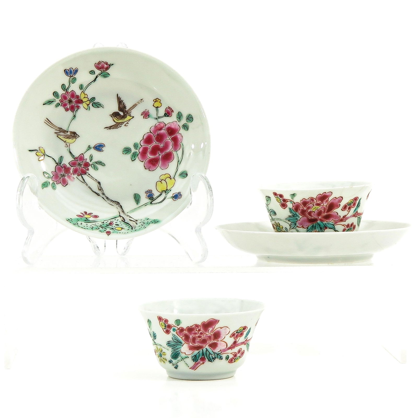 A Pair of Famille Rose Cups and Saucers (1 of 10)