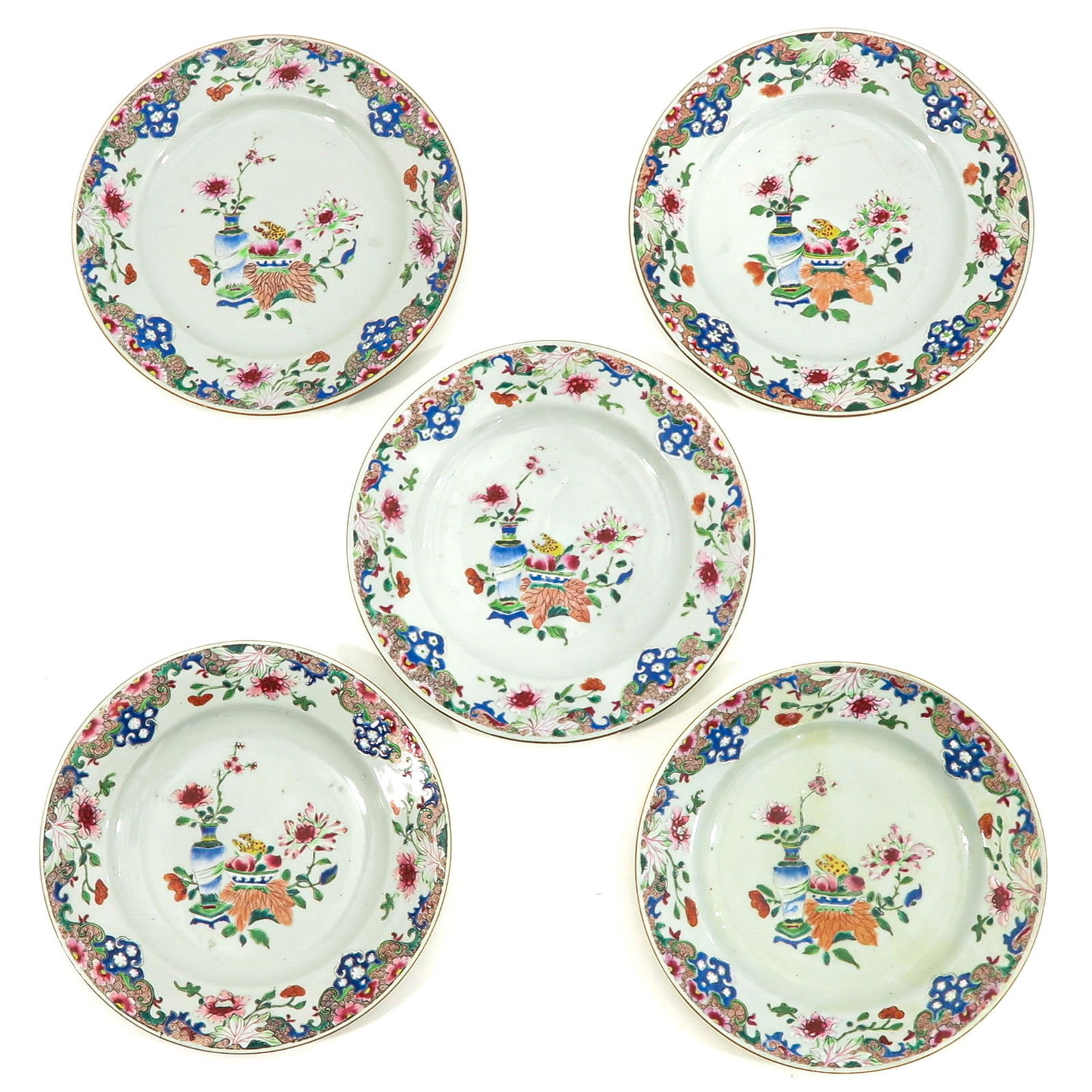 A Series of 5 Famille Rose Plates (1 of 10)