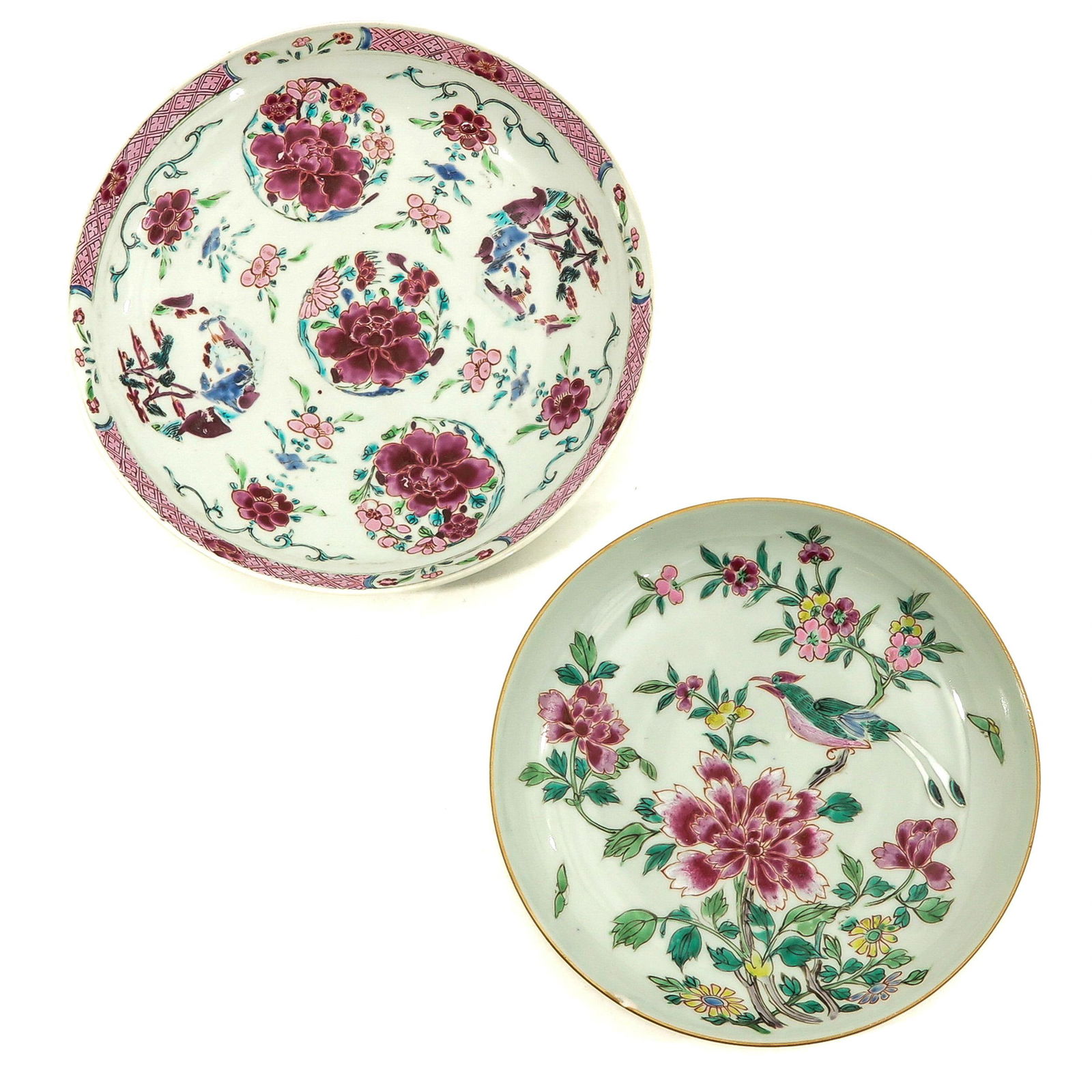 A Lot of 2 Famille Rose Plates (1 of 6)