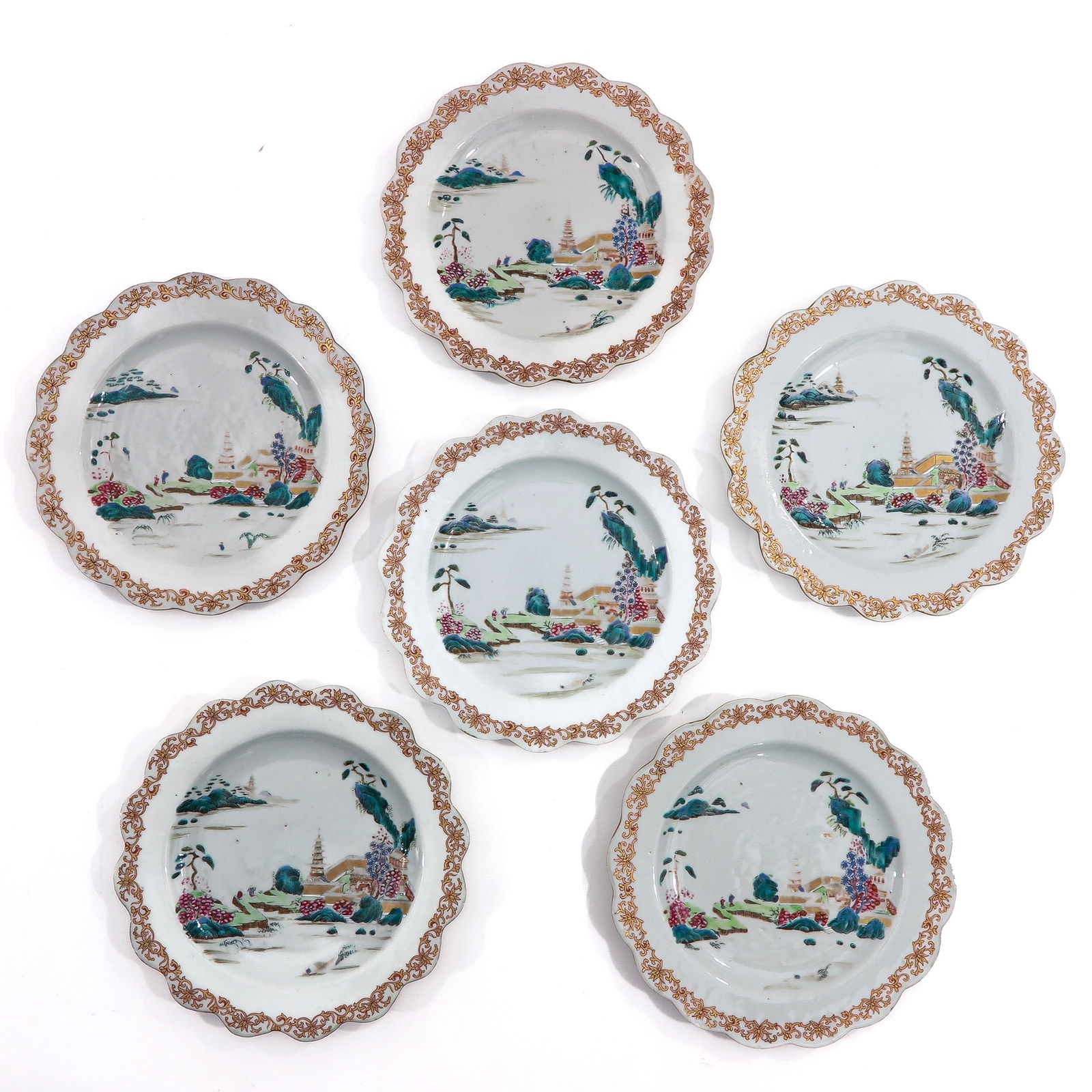 A Series of 6 Famille Rose Plates (1 of 10)