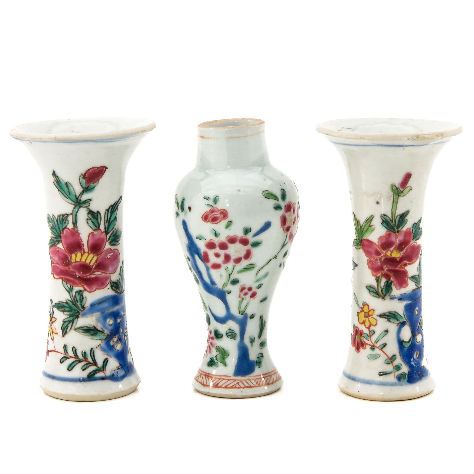 A Collection of 3 Miniature Garniture Vases (1 of 9)