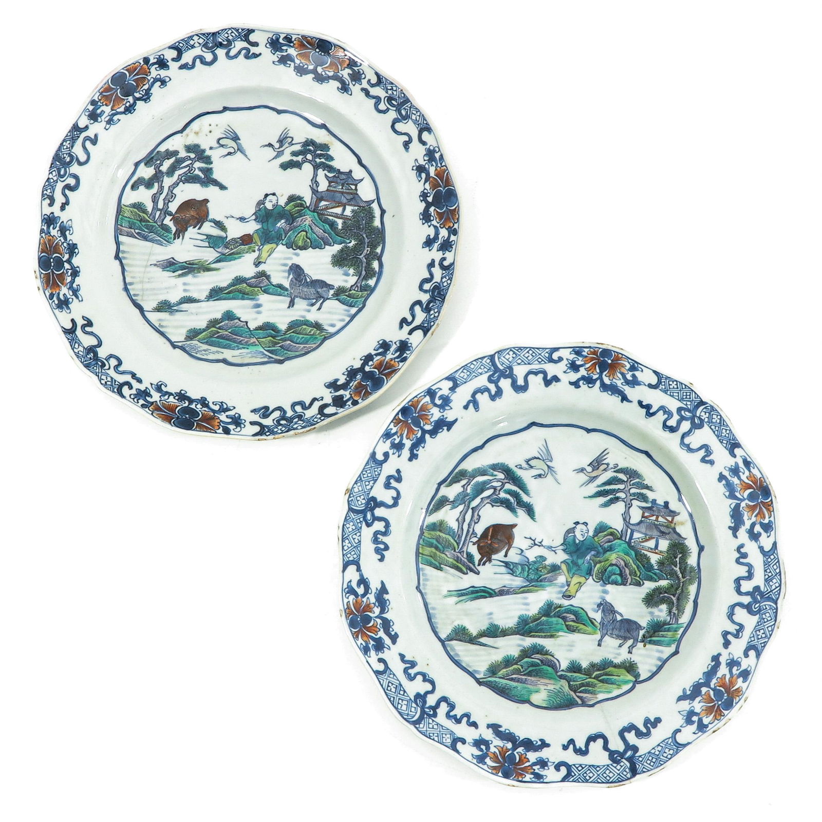 A Pair of Polychrome Decor Plates (1 of 9)