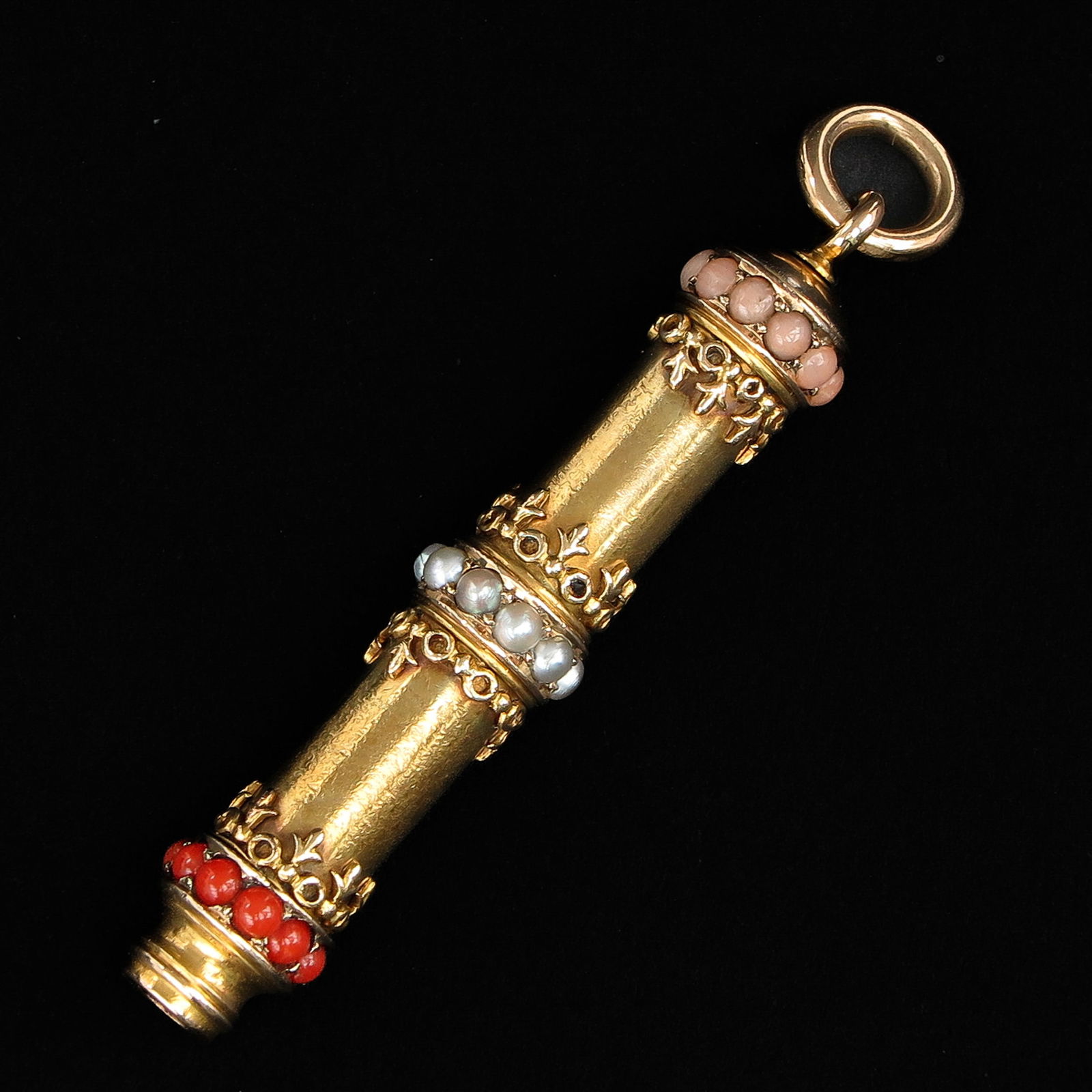 A 14KG Pencil Set with Red Coral and Seed Pearls (1 of 6)