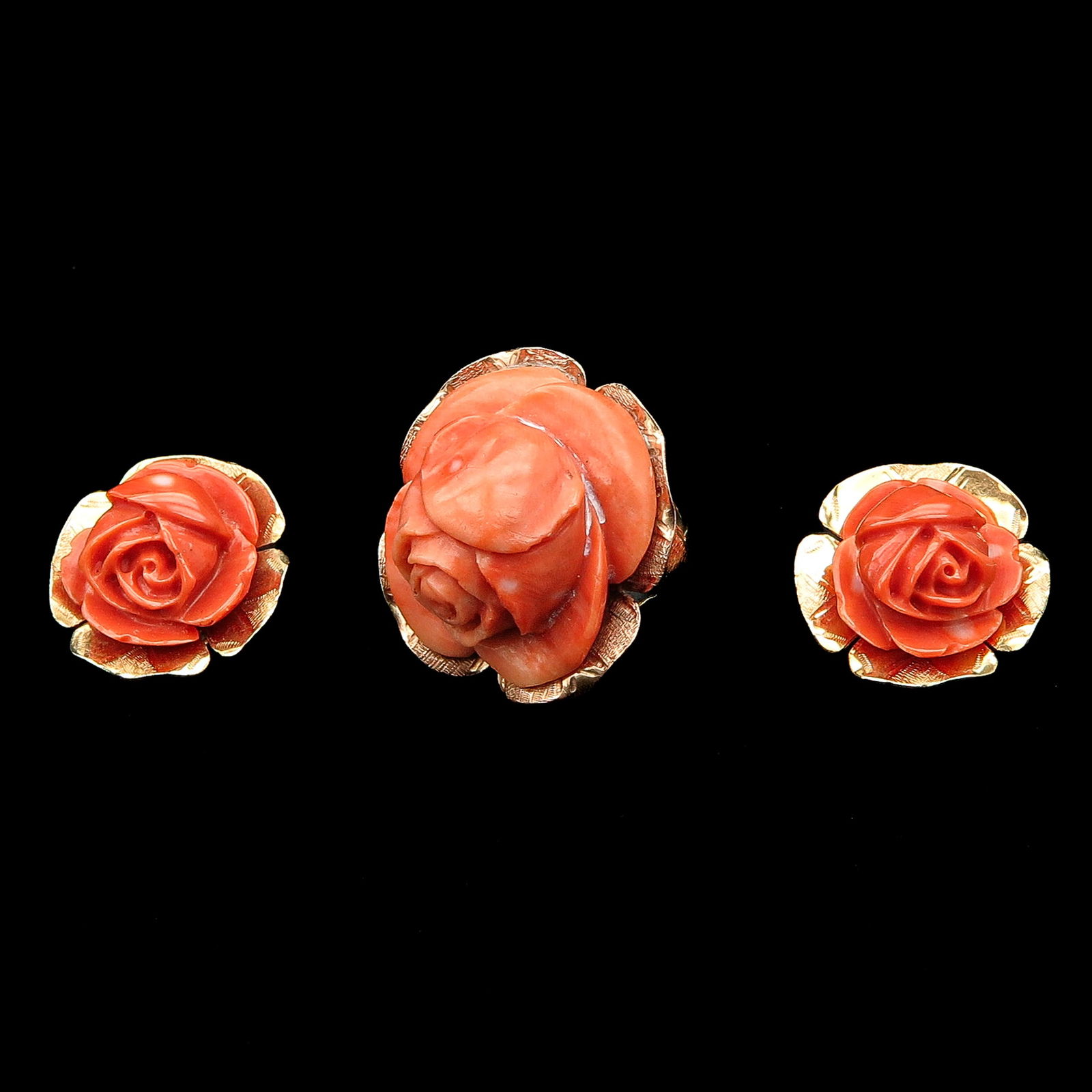 A Red Coral Ring and Earrings (1 of 6)