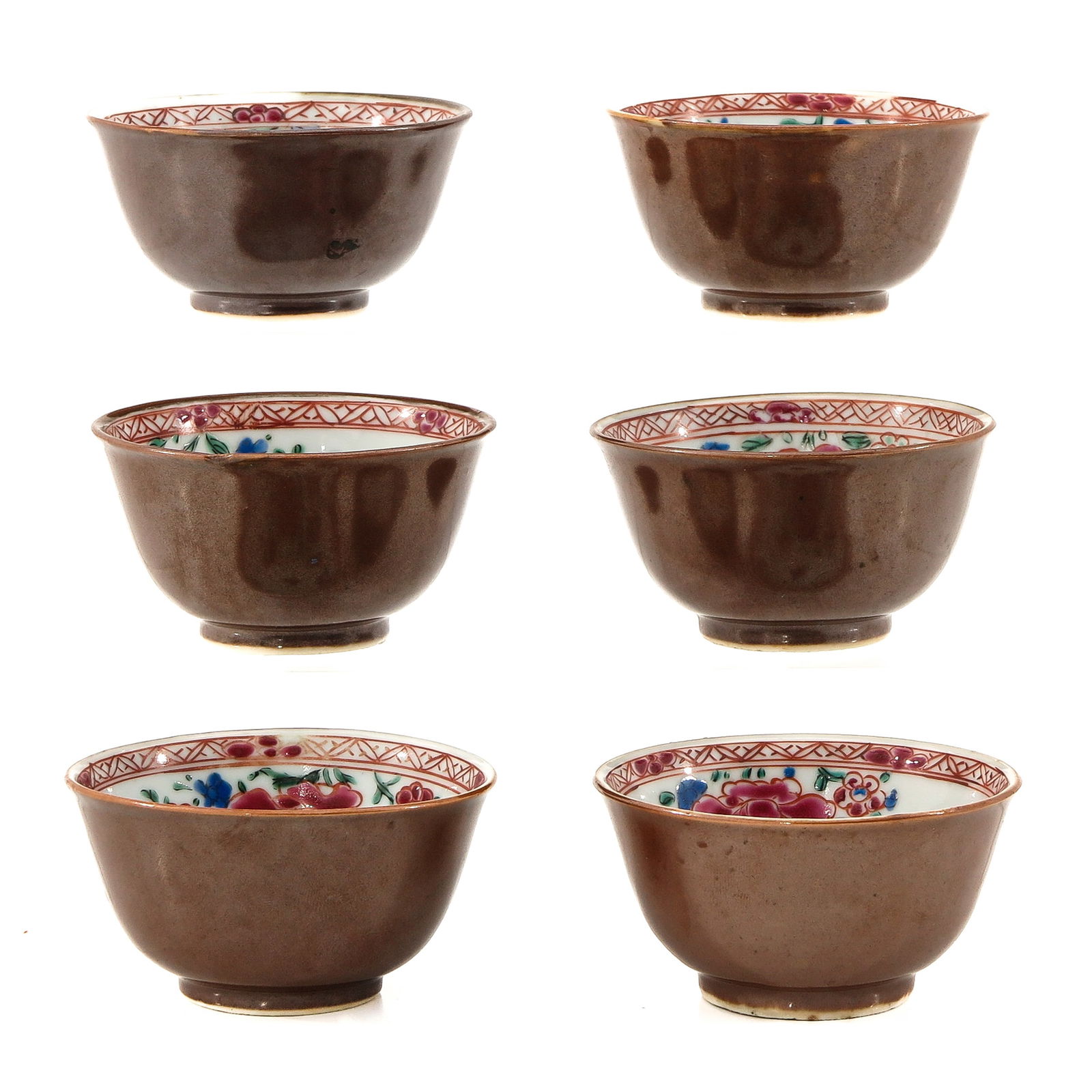 A Collection of 6 Batavianware Cups (1 of 9)