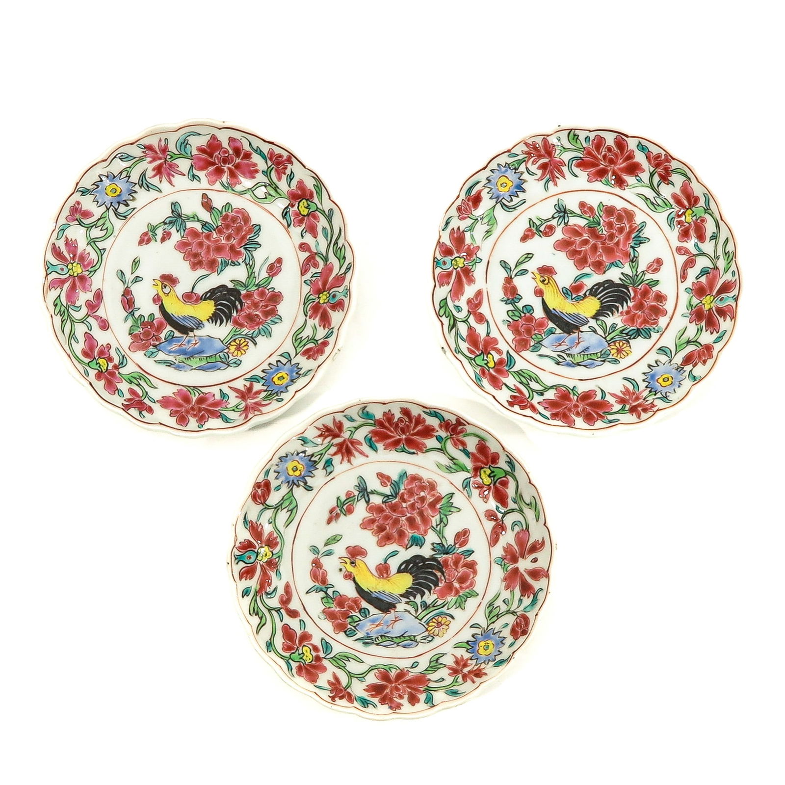 A Series of 3 Famille Rose Small Plates (1 of 10)
