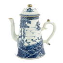 A Blue and White Coffee Pot