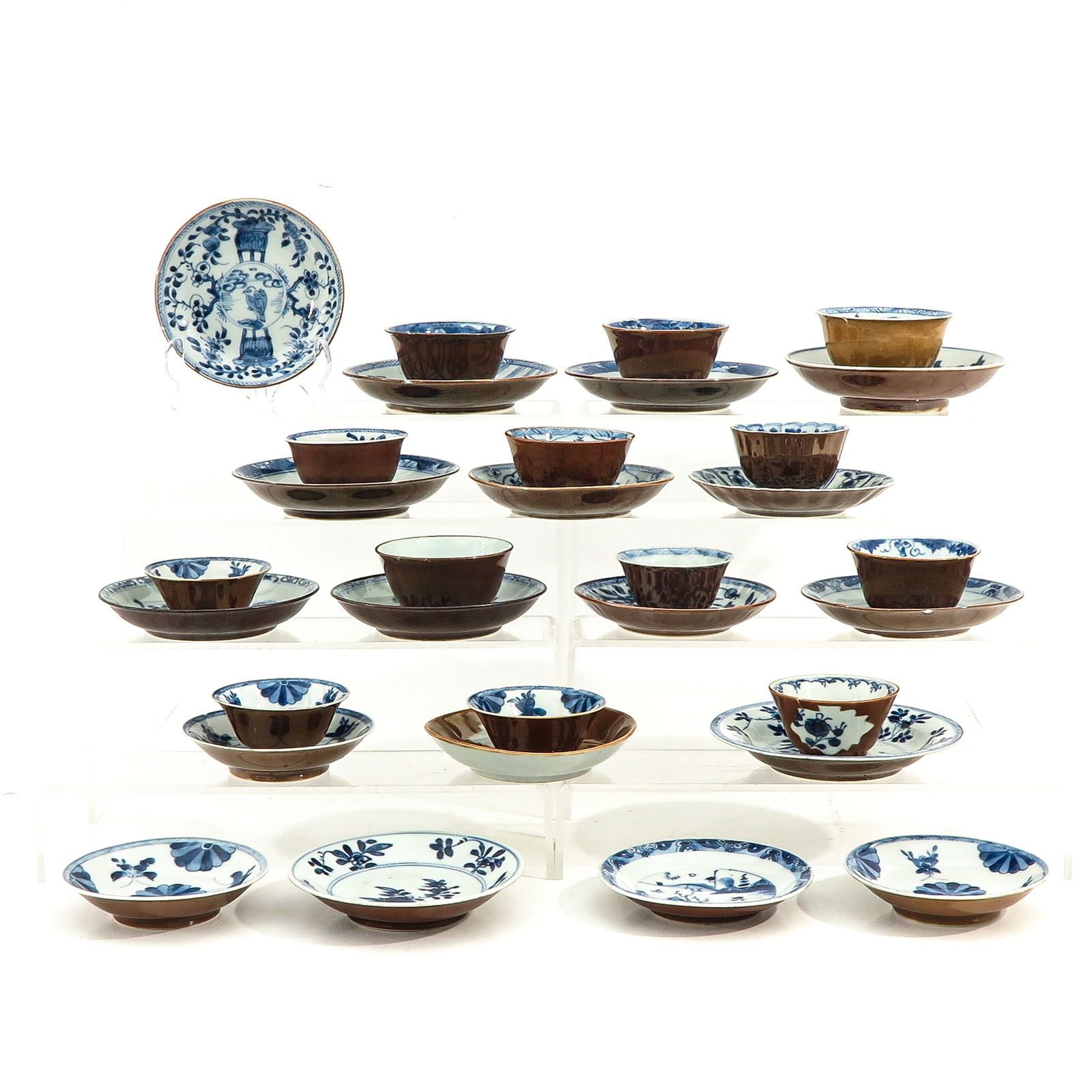 A Collection of Batavianware Cups and Saucers (1 of 10)