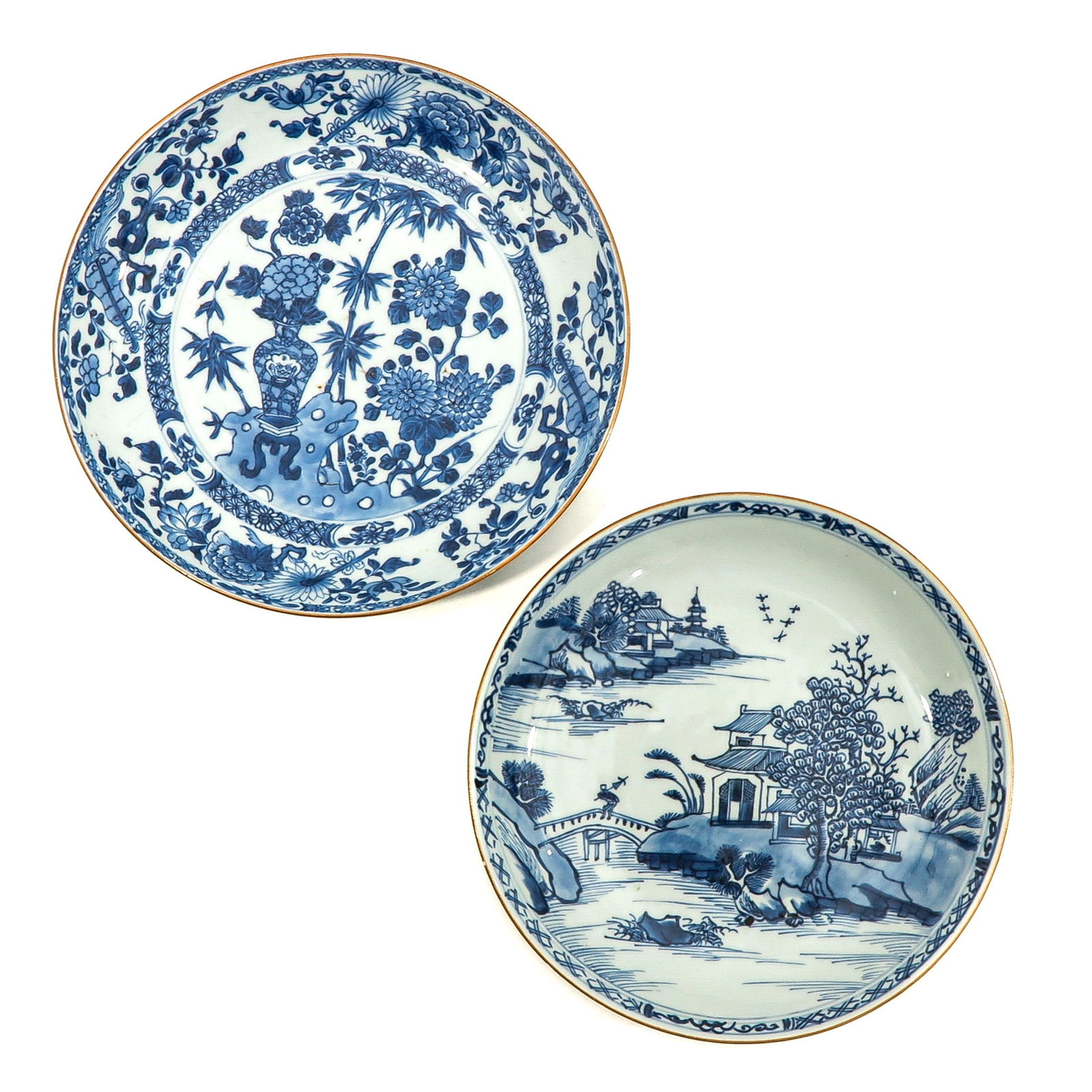 A Lot of 2 Blue and White Plates (1 of 10)