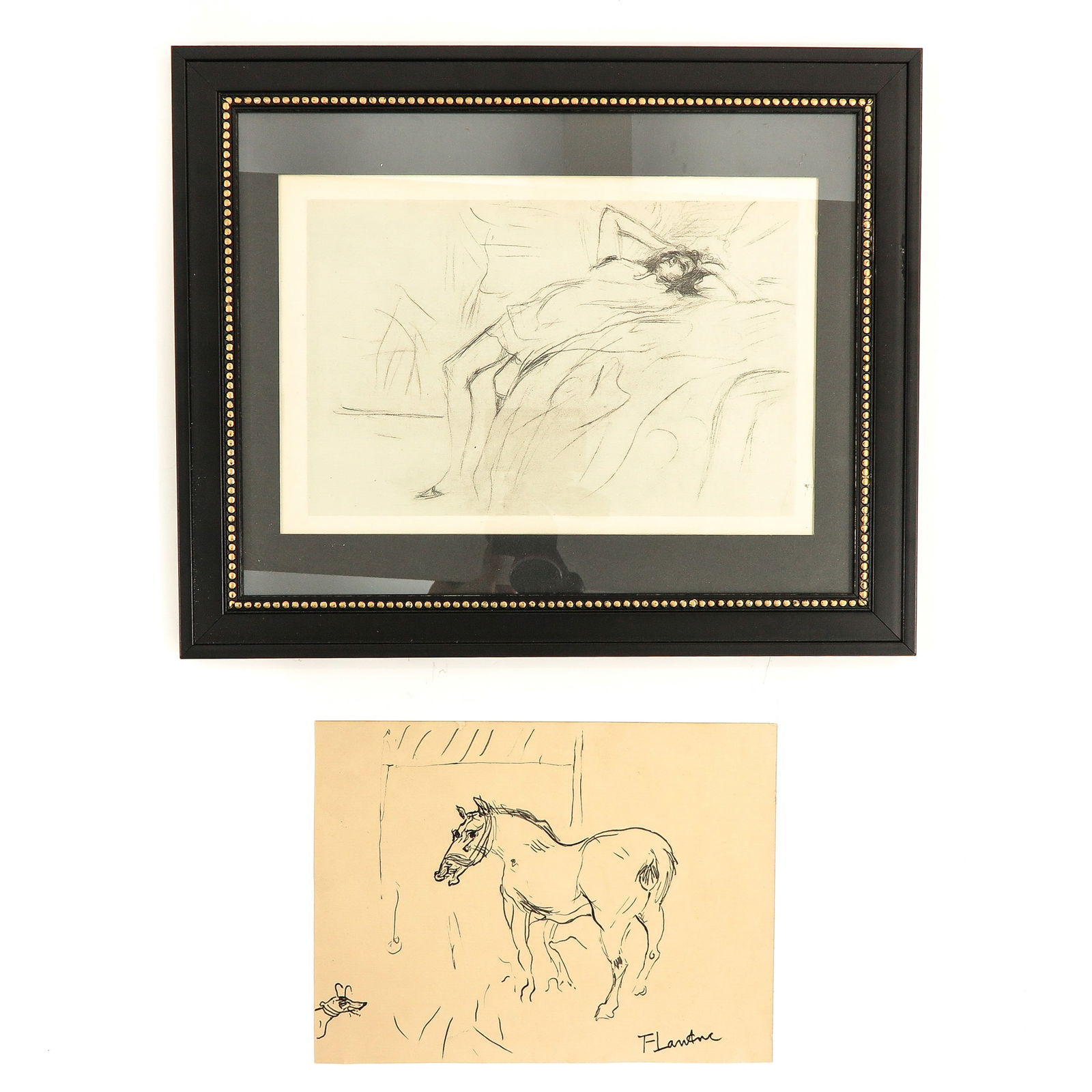 A Ink Drawing and Lithograph by Henri Toulouse-Lautrec (1 of 10)