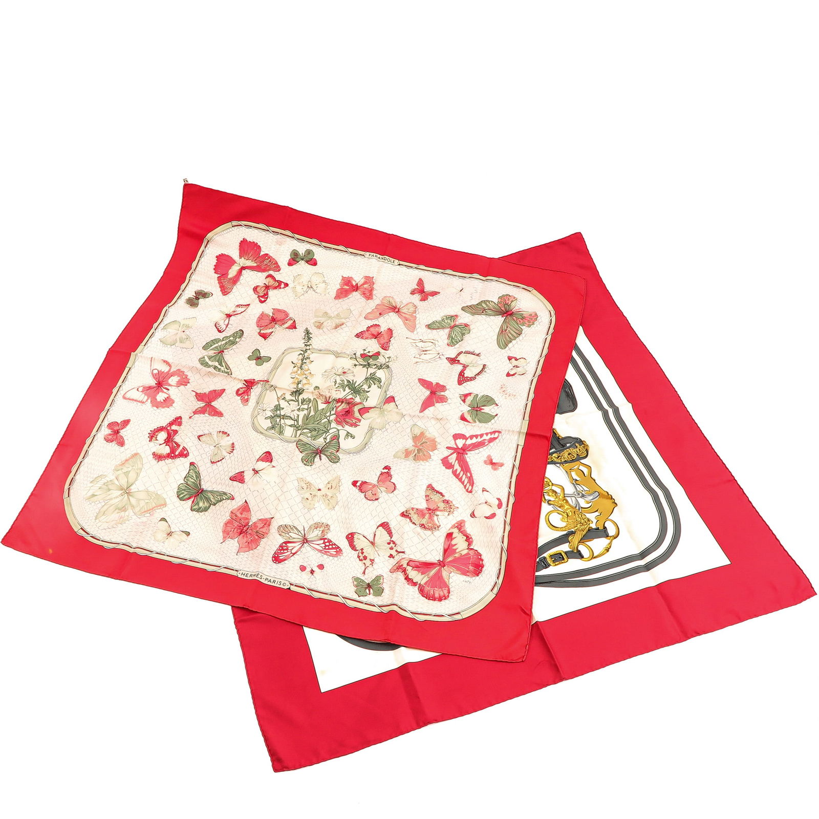 A Lot of 2 Silk Hermes Scarves (1 of 10)