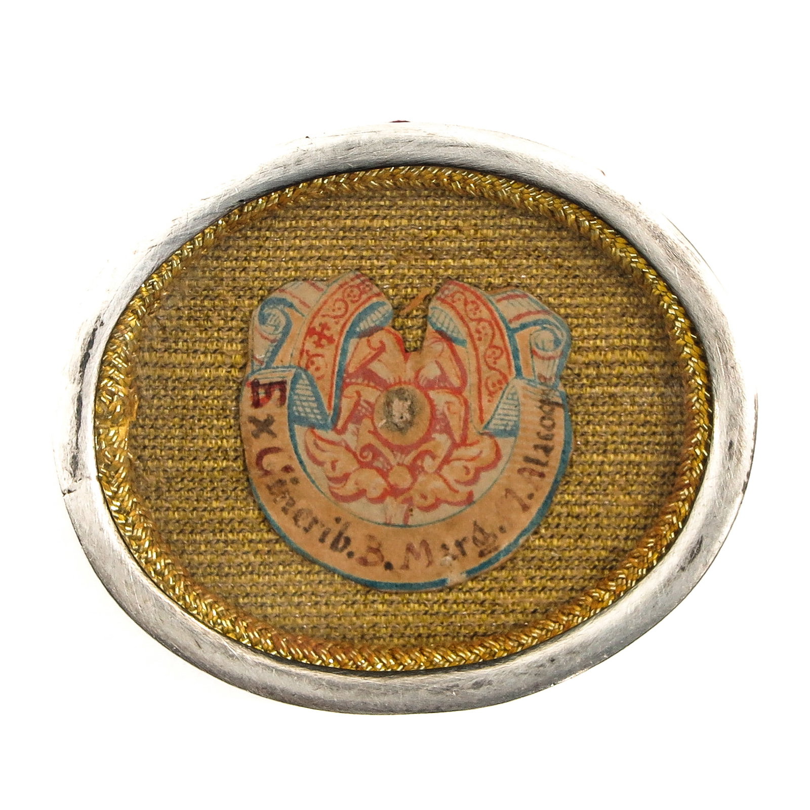 A Relic from Saint Margaret Mary Alacoque: 5 x 4 cm., with certificate.