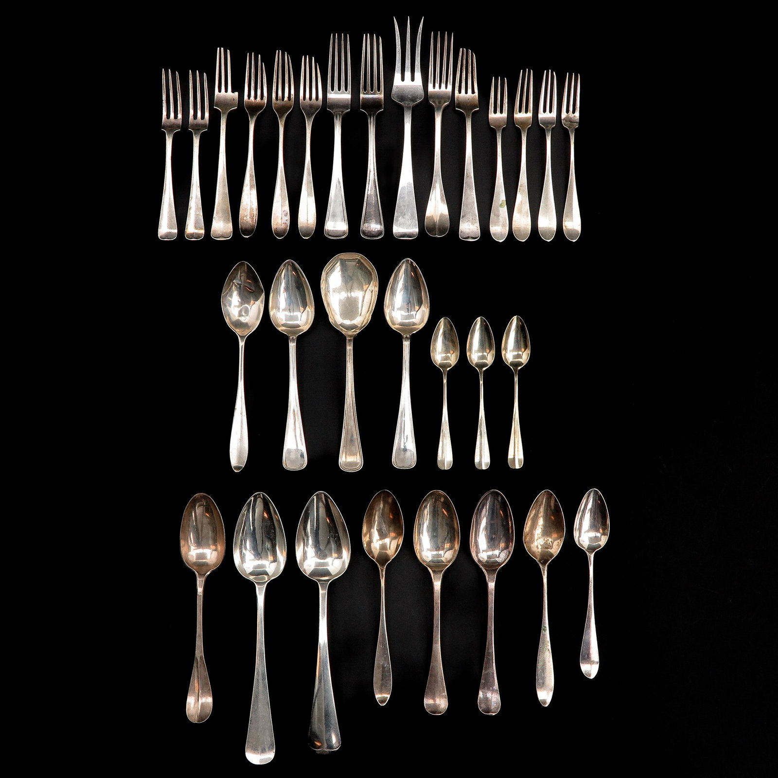 A Collection of Silver Cutlery: Including 18th Century Den Haag.