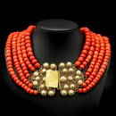 A 19th Century 5 Strand Red Coral Necklace on 18KG Clasp