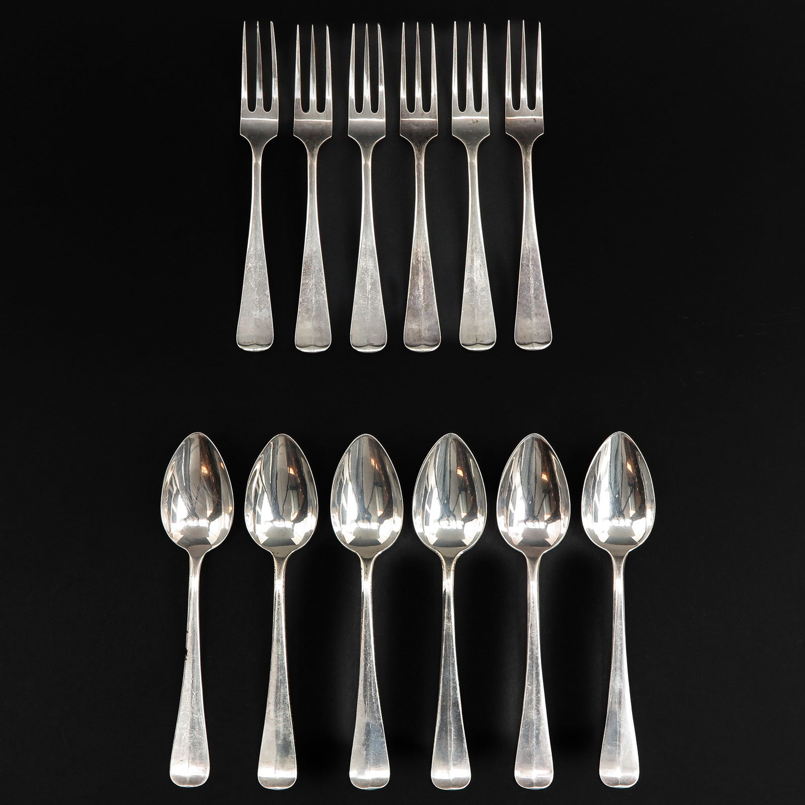 A Collection of 6 Dutch Silver Forks and Spoons (1 of 5)