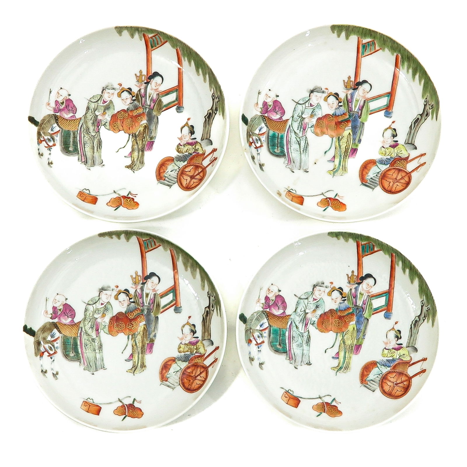 A Series of 4 Small Famille Rose Plates (1 of 10)