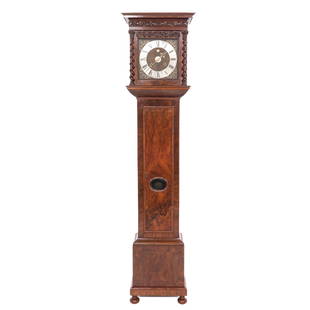 A Longcase Clock: Amsterdam, signed Fromanteel, ca. 1700, mahogany case, height 215 cm.