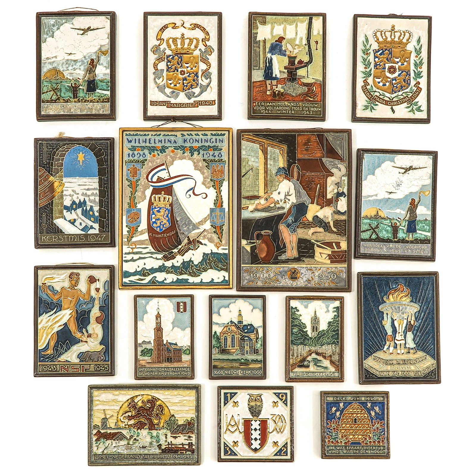 A Collection of 15 Commemorative Tiles (1 of 10)