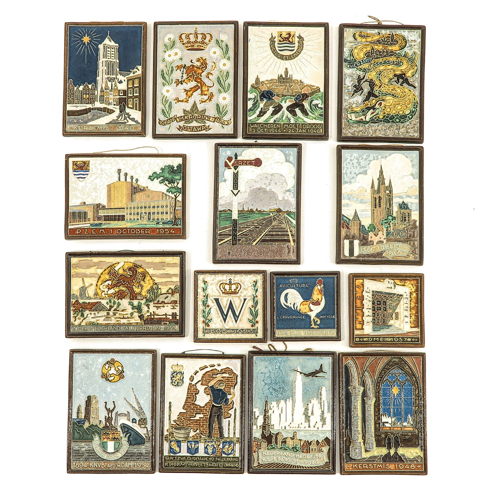 A Collection of 15 Commemorative Tiles (1 of 10)