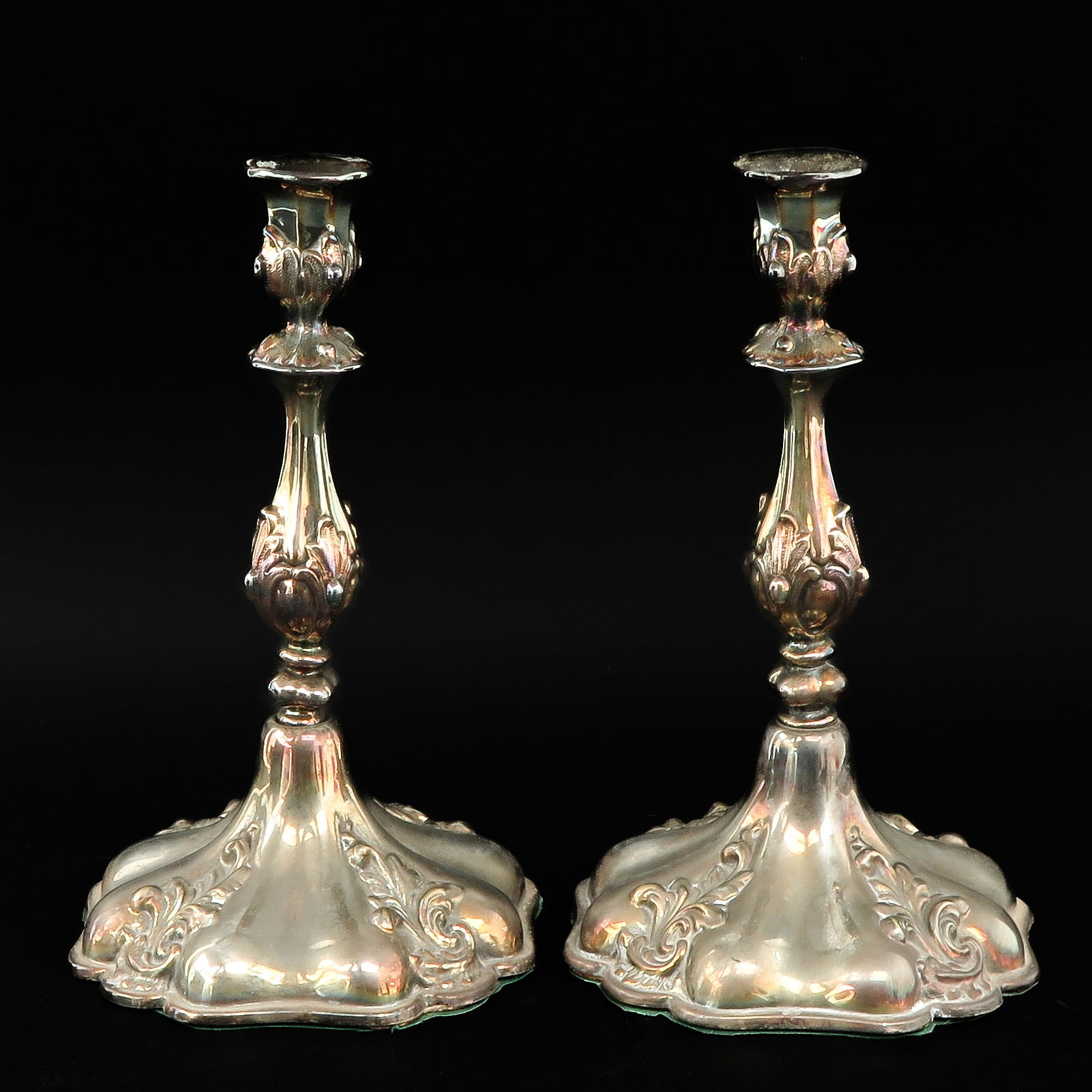 A Pair of Silver Plated Candlesticks (1 of 6)