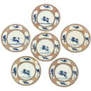 A Series of 6 Leaping Pekinese Plates