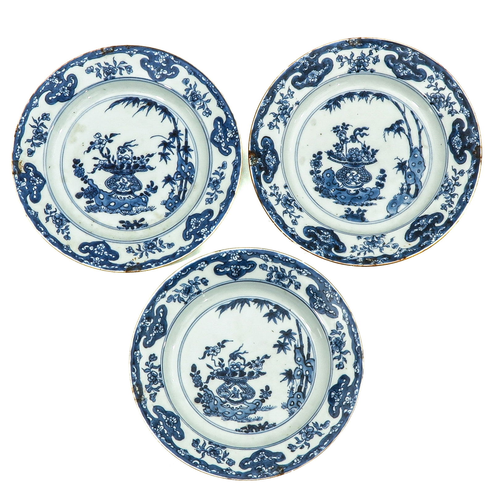 A Series of 3 Blue and White Plates (1 of 10)