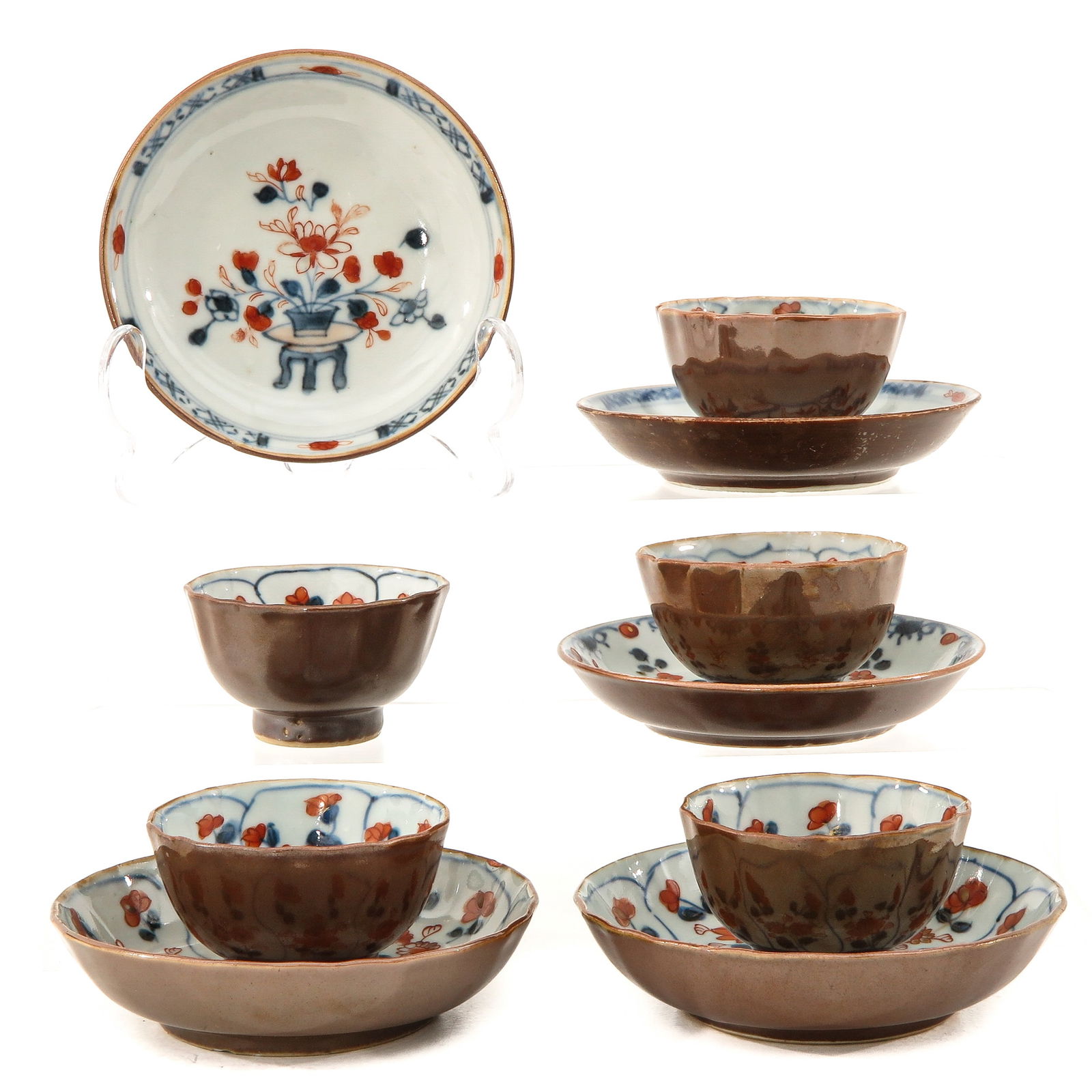 A Collection of Batavianware Cups and Saucers (1 of 10)