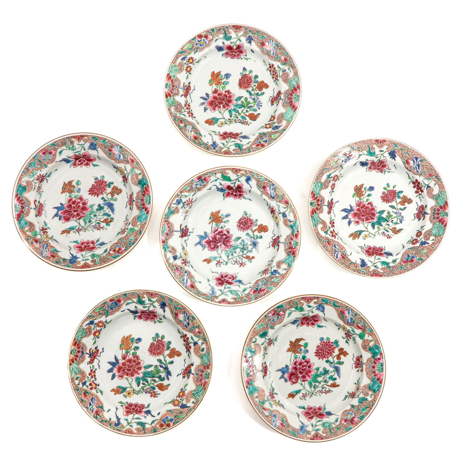 A Series of 6 Famille Rose Plates (1 of 10)