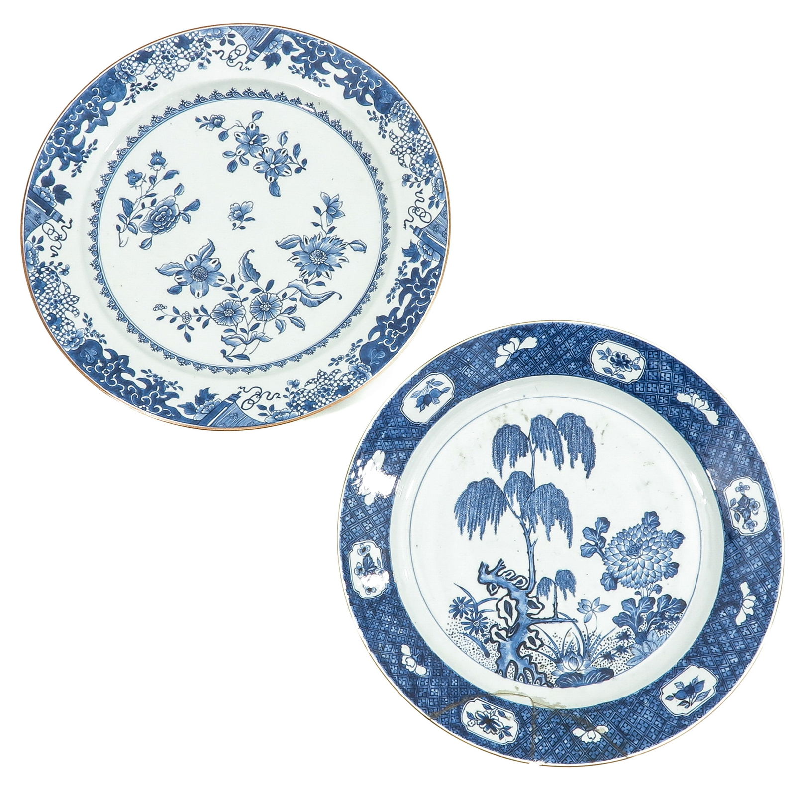 A Lot of 2 Blue and White Plates (1 of 10)