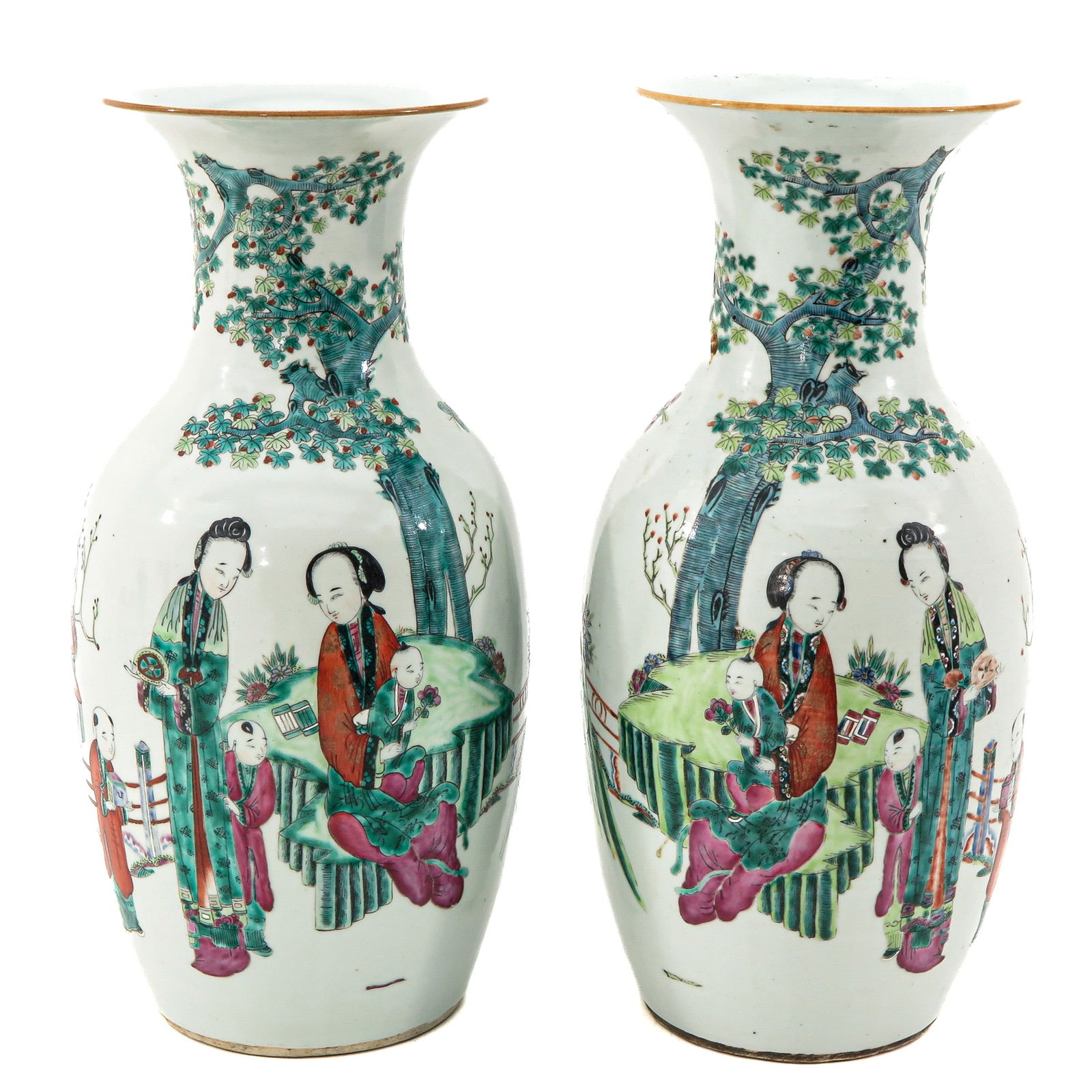 A Pair of Polychrome Decor Vases (1 of 9)