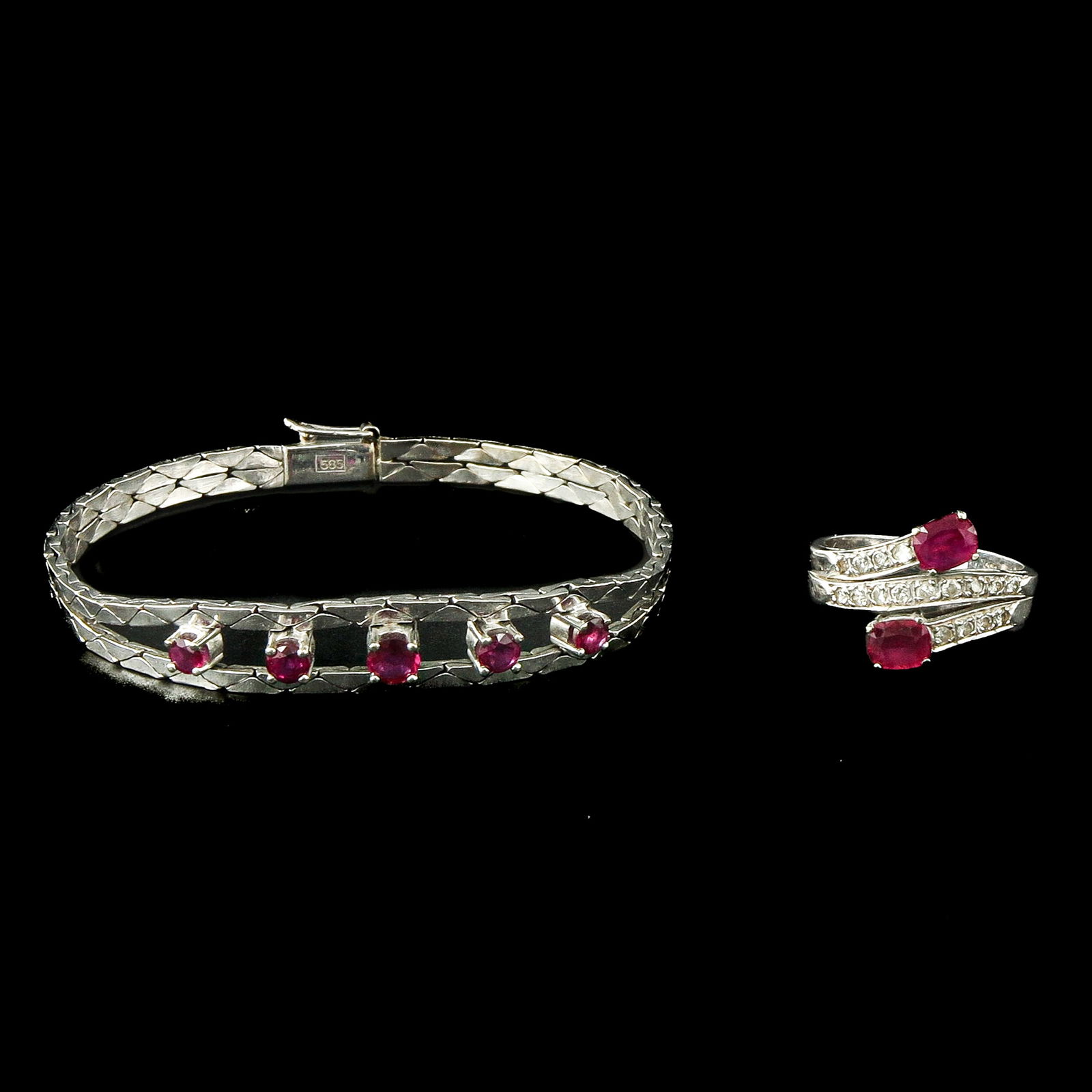 A Diamond and Ruby Ring and Bracelet (1 of 7)