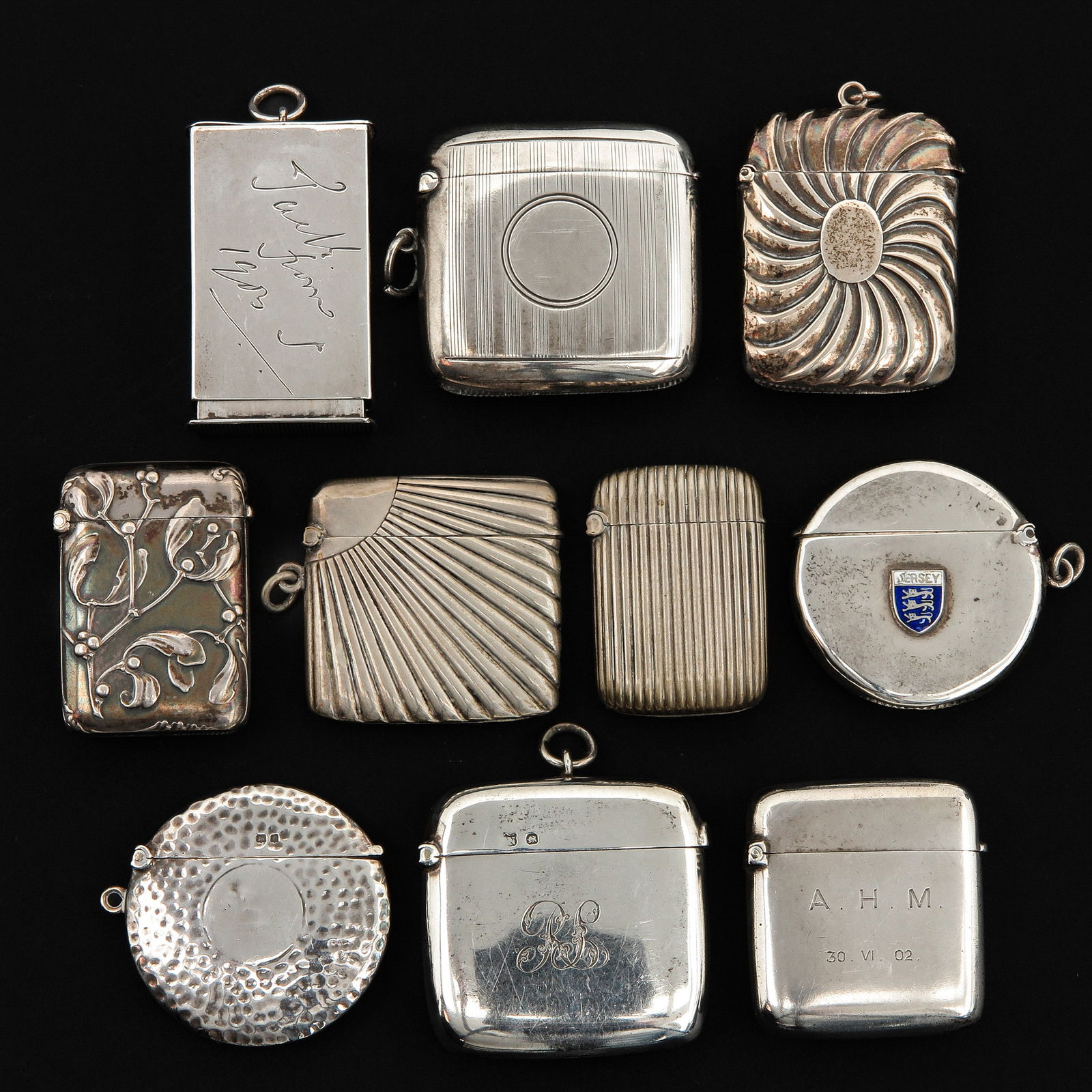 A Collection of 10 Silver Vesta Cases (1 of 4)