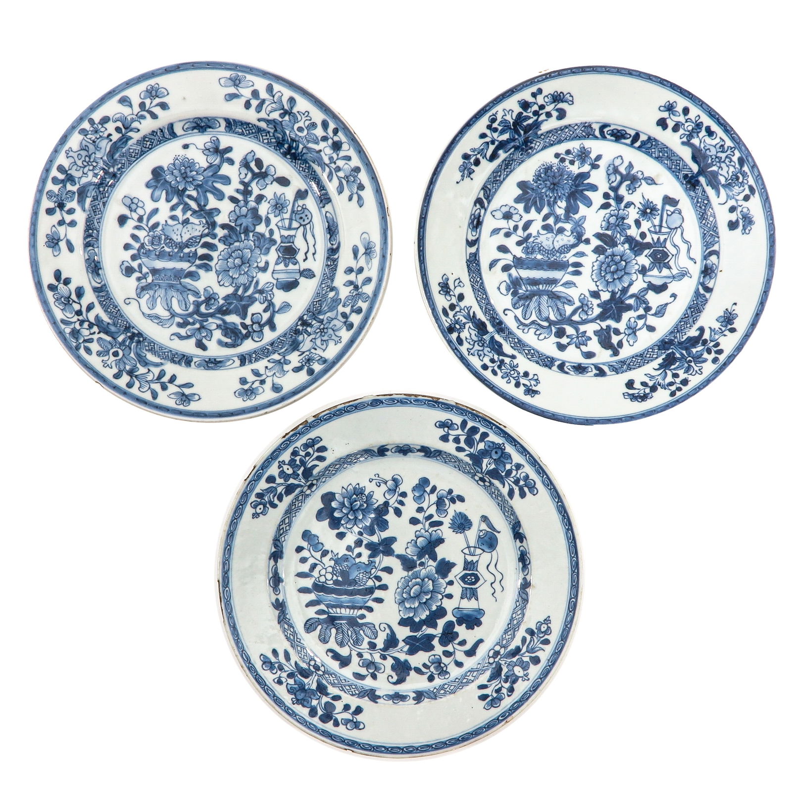 A Series of 3 Blue and White Plates (1 of 10)