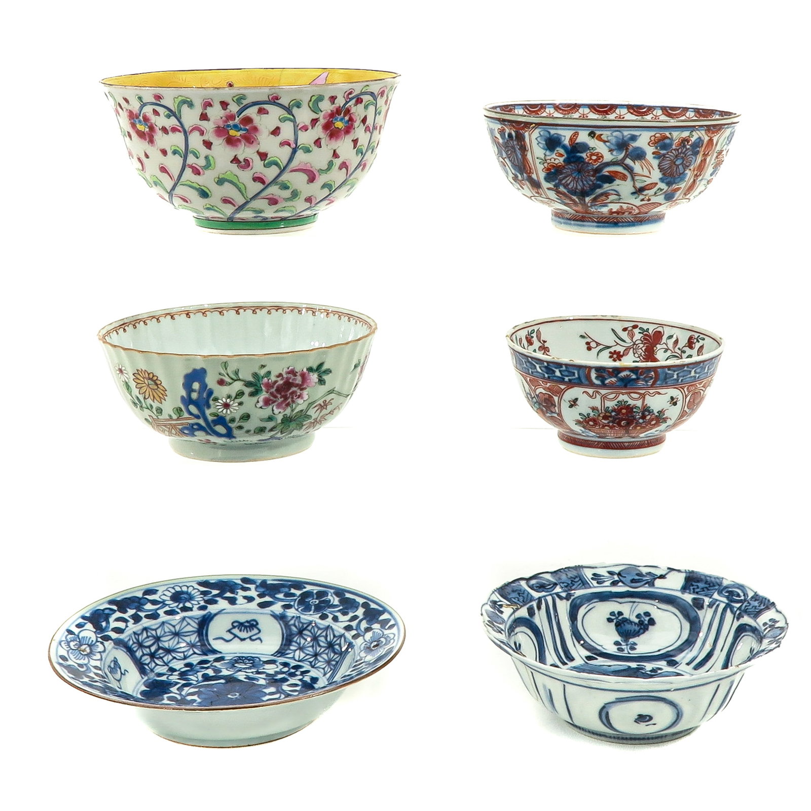 A Collection of Porcelain: 6 pieces, in a variety of decors, including Wanli Period, largest bowl is 17 cm, in diameter, in diverse conditions.