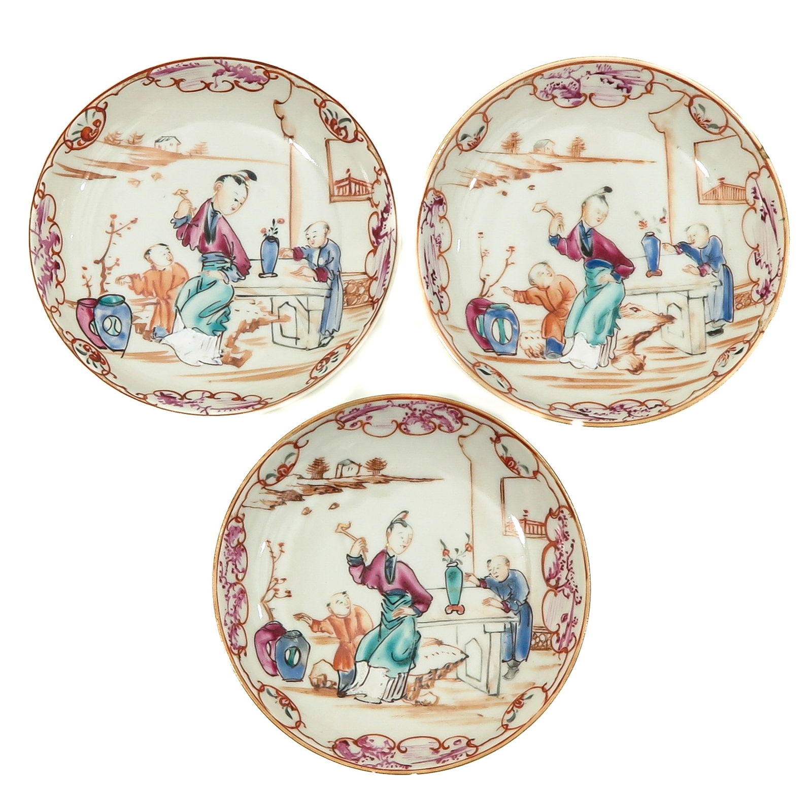 A Series of 3 Famille Rose Small Plates (1 of 10)