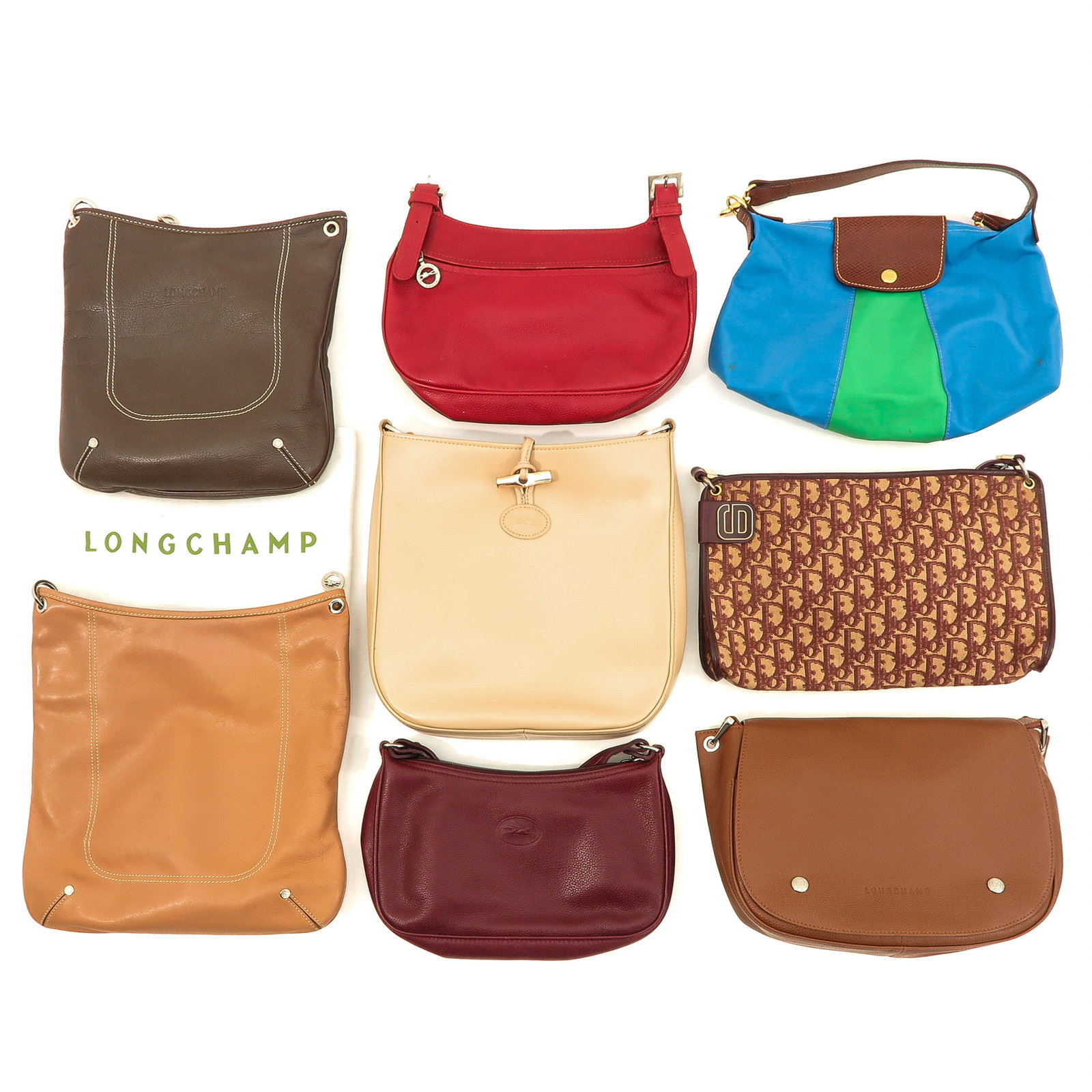 A Collection of Purses: consisting of 8 Longchamp bags