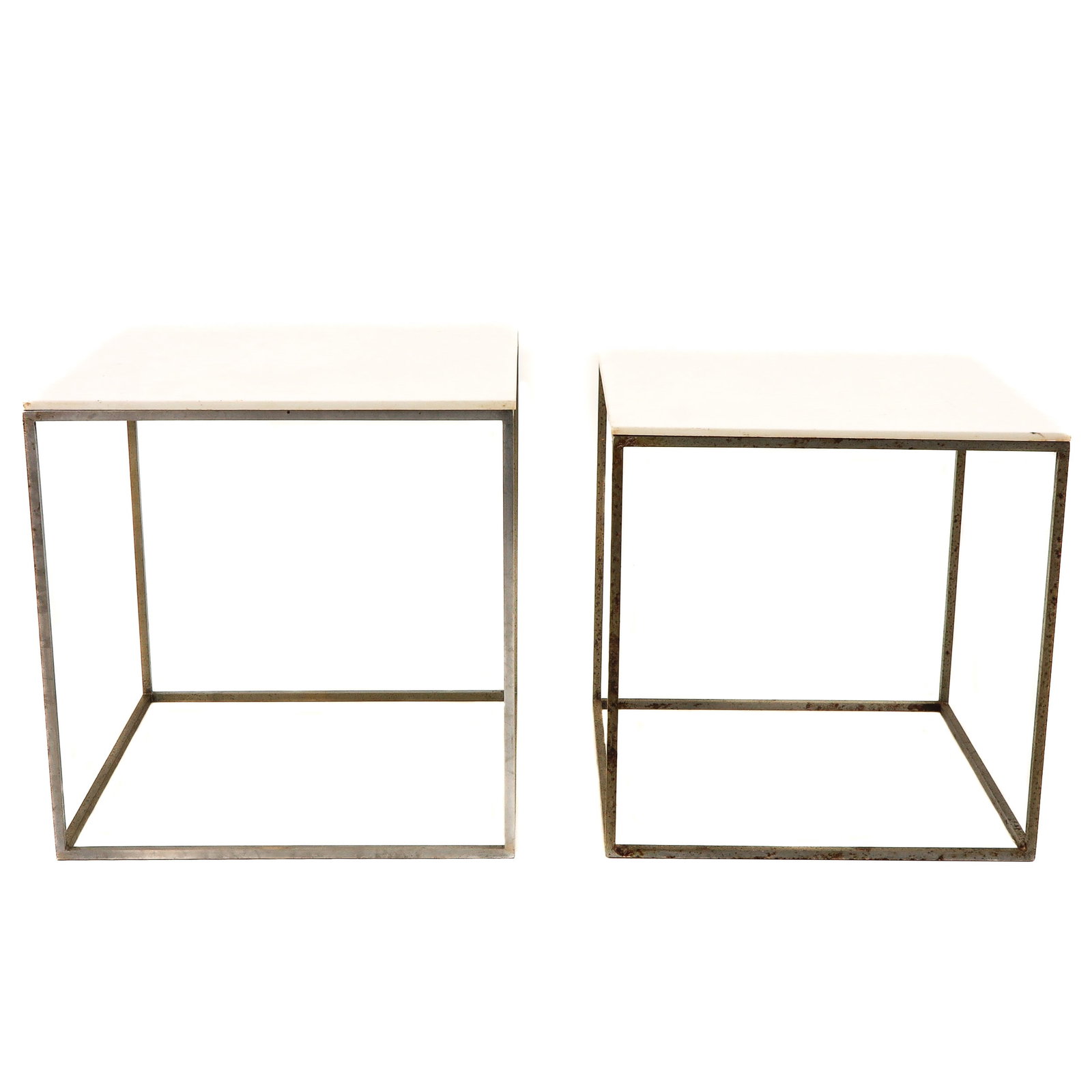 A Lot of 2 Designer Side Tables: Poul Kjaerholm, no. PK71, ca. 1958, highest 28 cm.