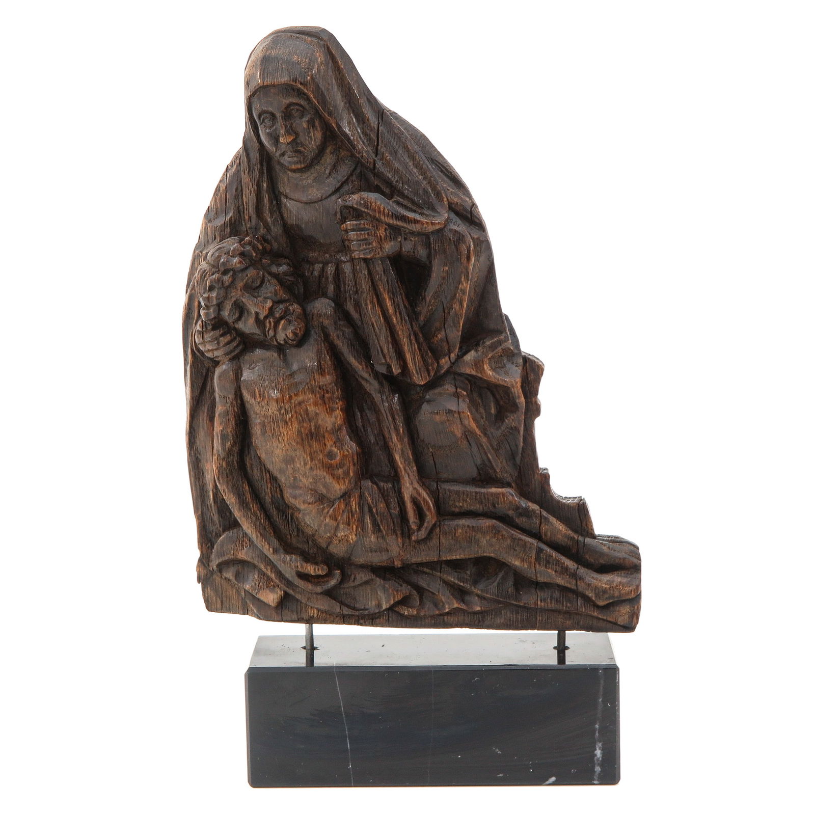 An Oak Sculpture on Marble Base (1 of 8)