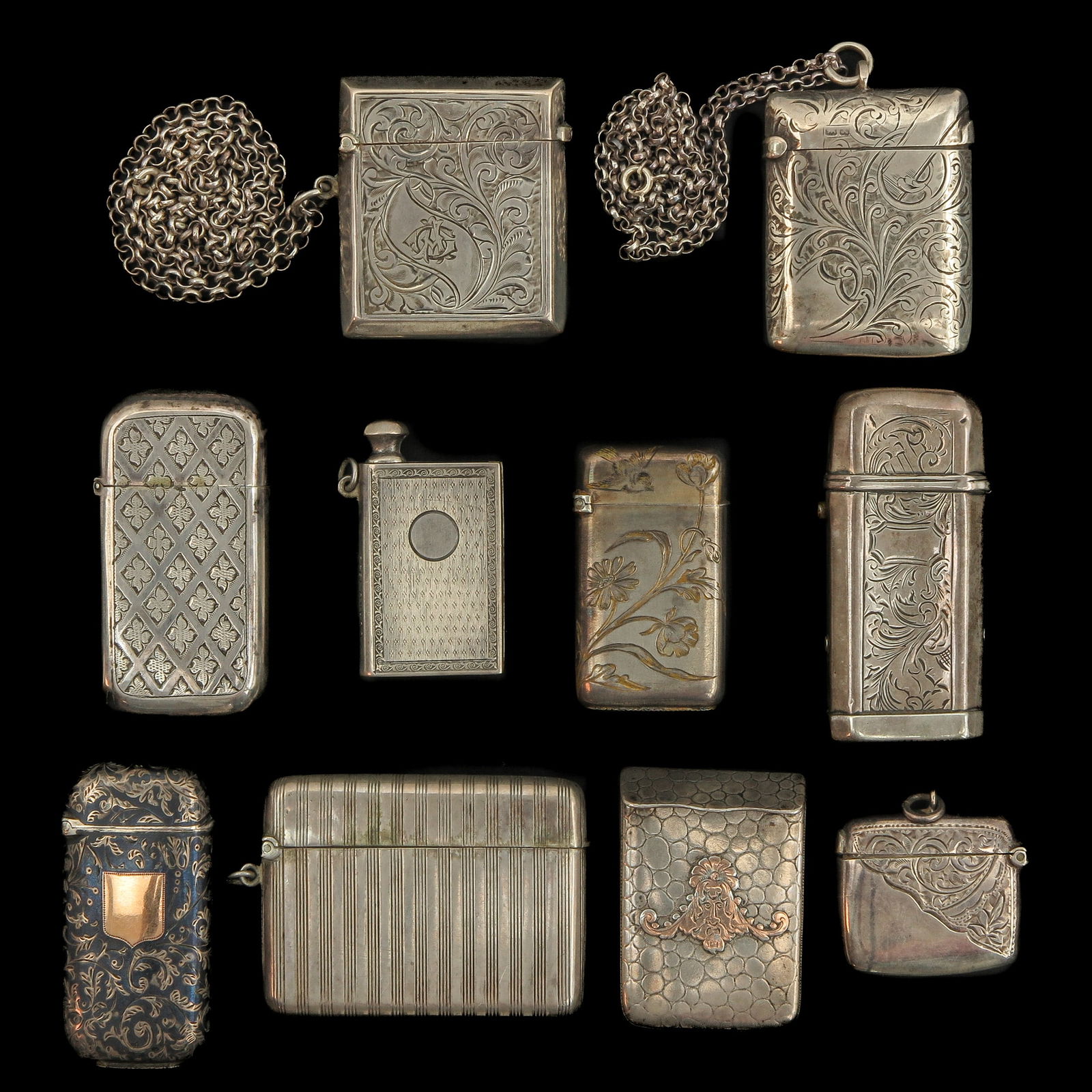A Collection of Silver Vestacases (1 of 4)