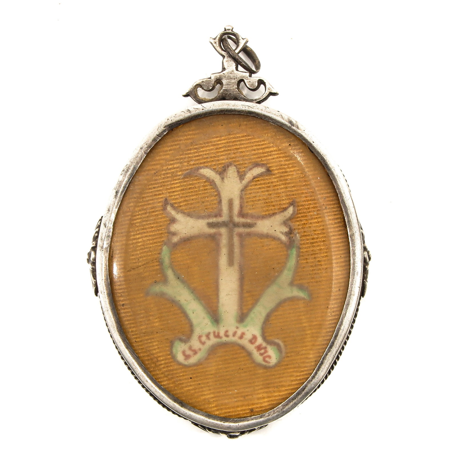 A Reliquary Pendant: containing relic of the Holy Cross, 18th century, length 7 cm.