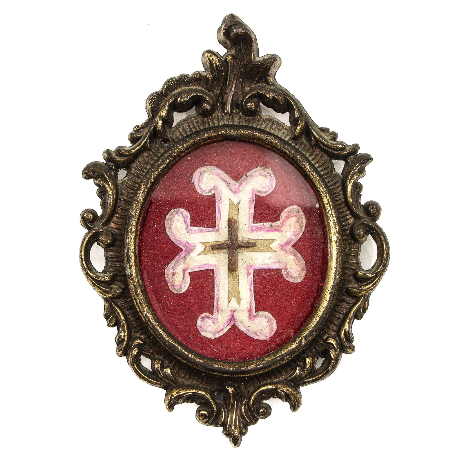 A Reliquary: in which relic of the Holy Cross, length 9 cm.