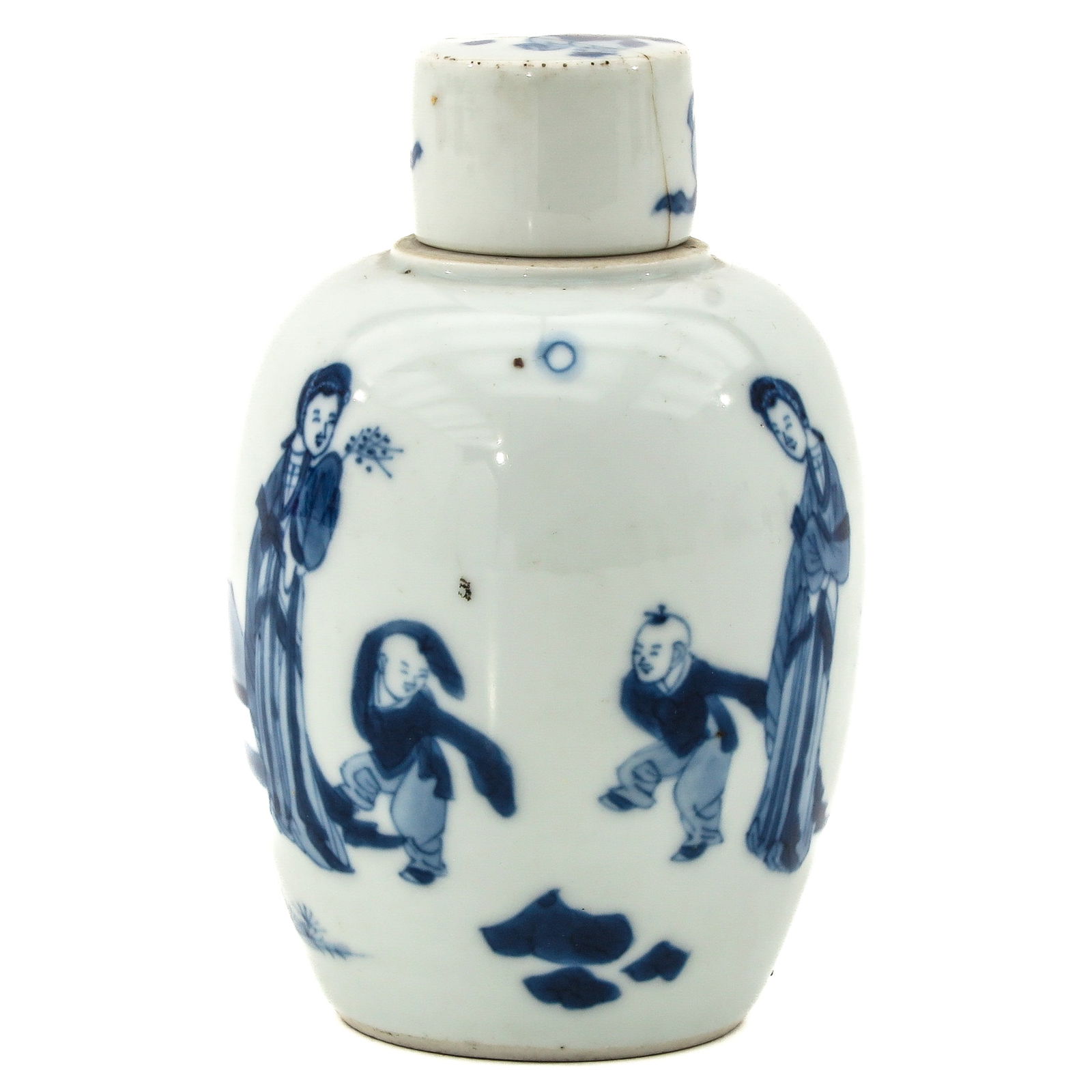 A Small Blue and White Pot with Cover (1 of 10)