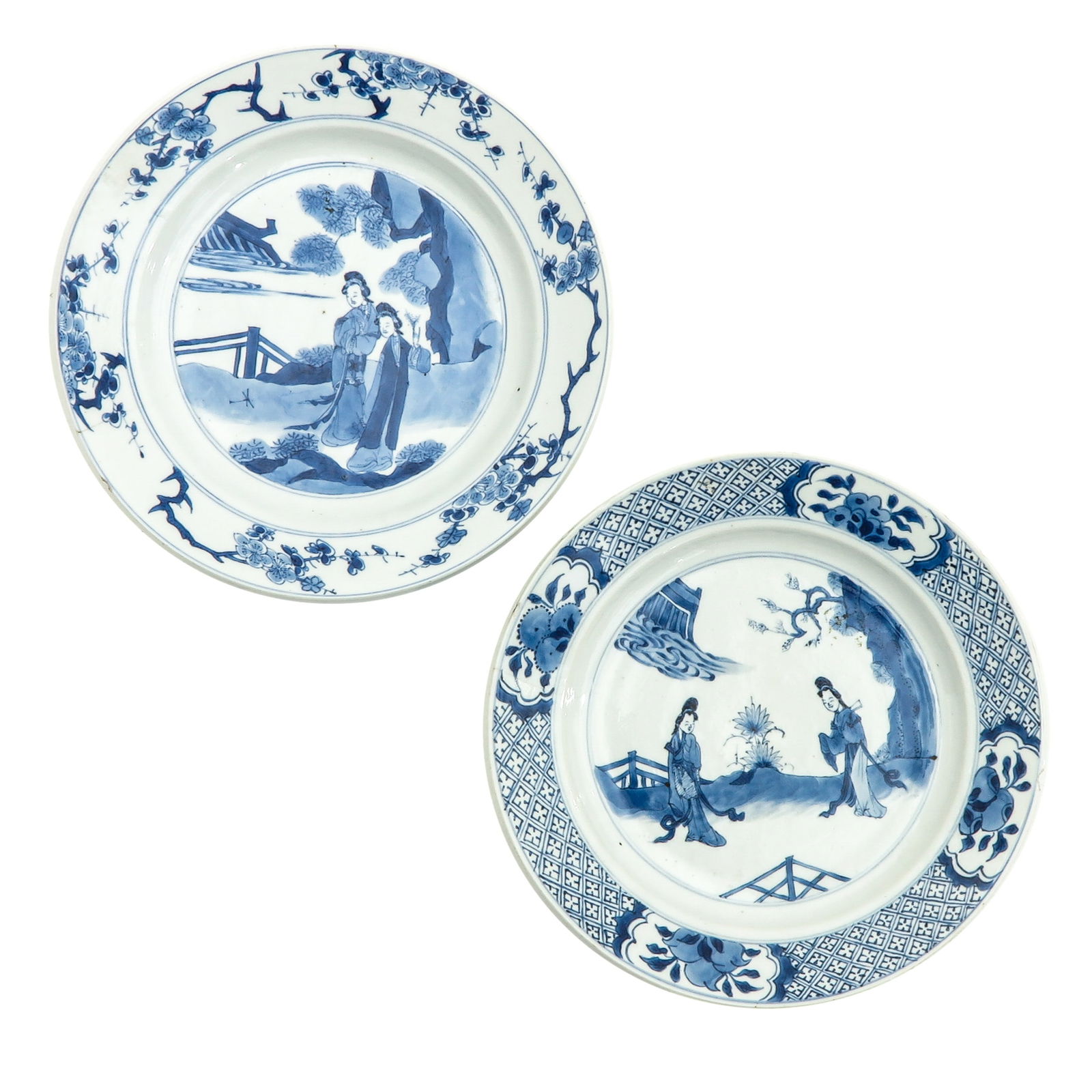 A Lot of 2 Blue and White Plates (1 of 10)