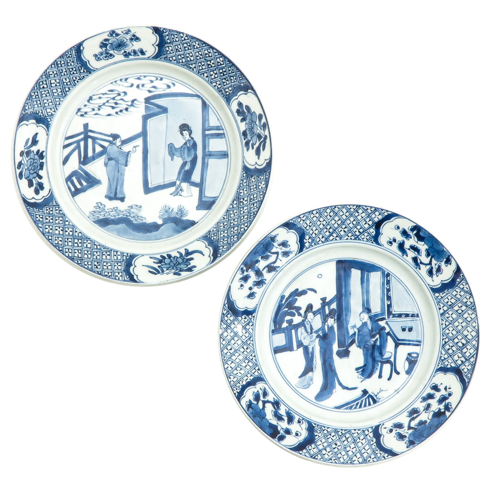 A Lot of 2 Blue and White Plates (1 of 10)