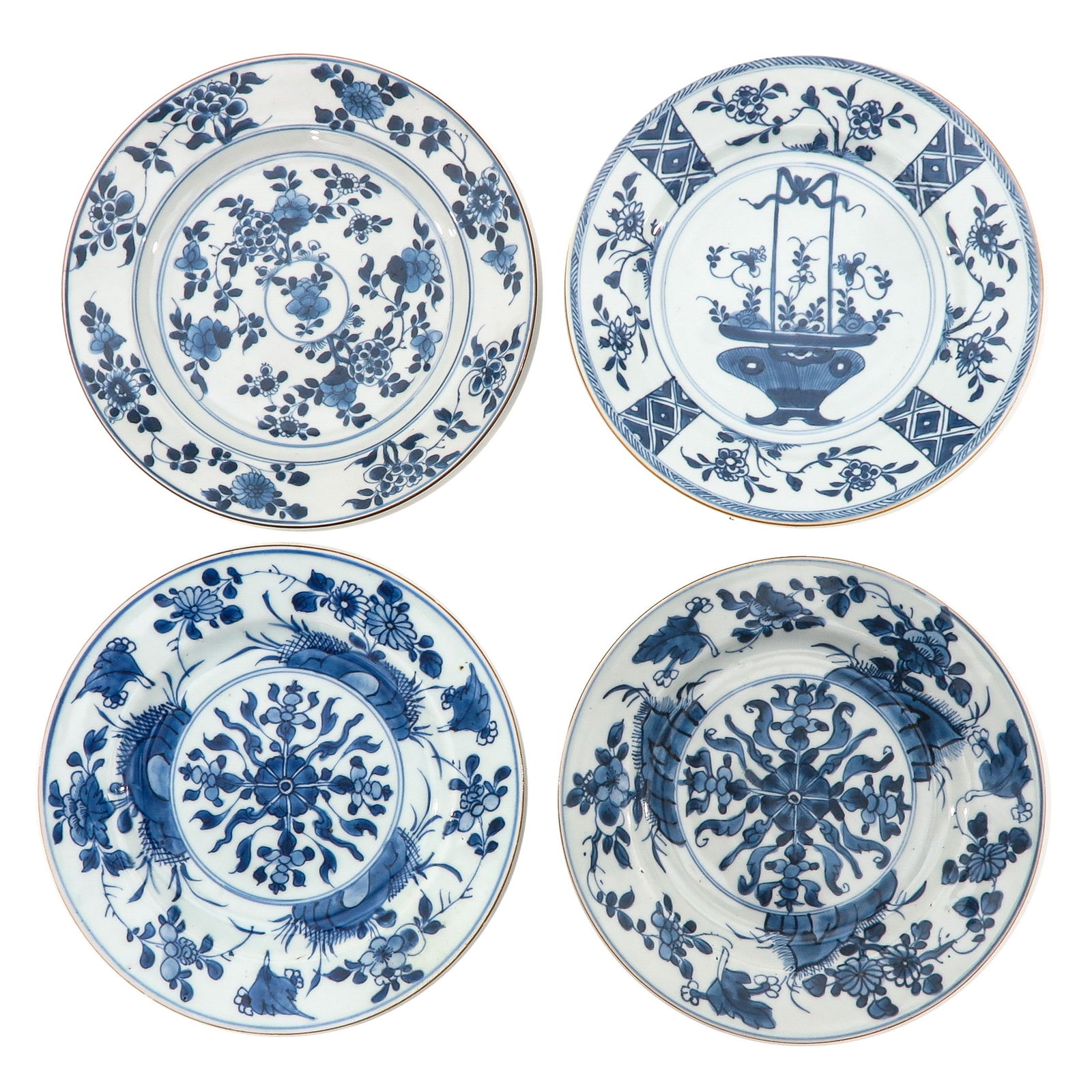 A Collection of 4 Blue and White Plates (1 of 10)