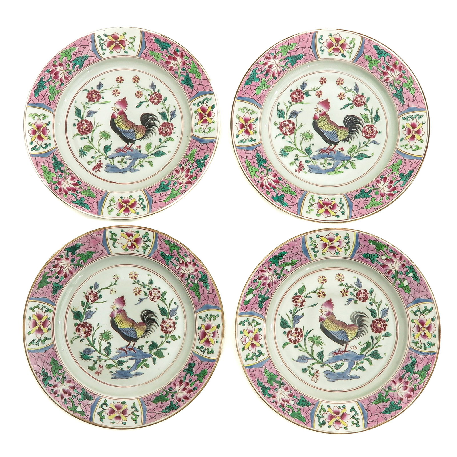 A Series of 4 Famille Rose Plates (1 of 9)